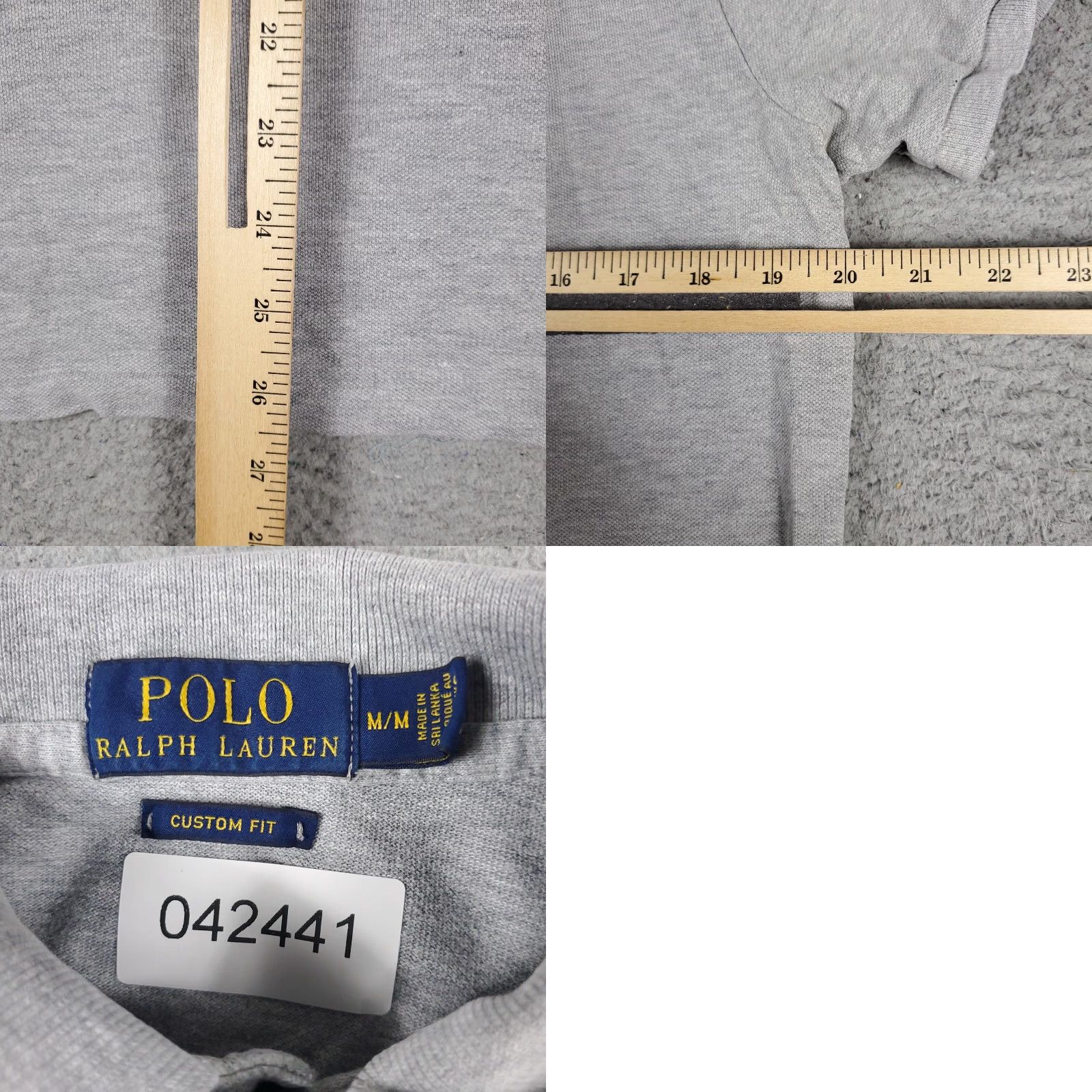 Ralph Lauren Ralph Lauren Polo Shirt Mens Medium Gray Solid Short Sleeve Button-Front Collared Cotton Polo - Classic American Brand Mens Medium Size US M / EU 48-50 / 2 - 8 Thumbnail