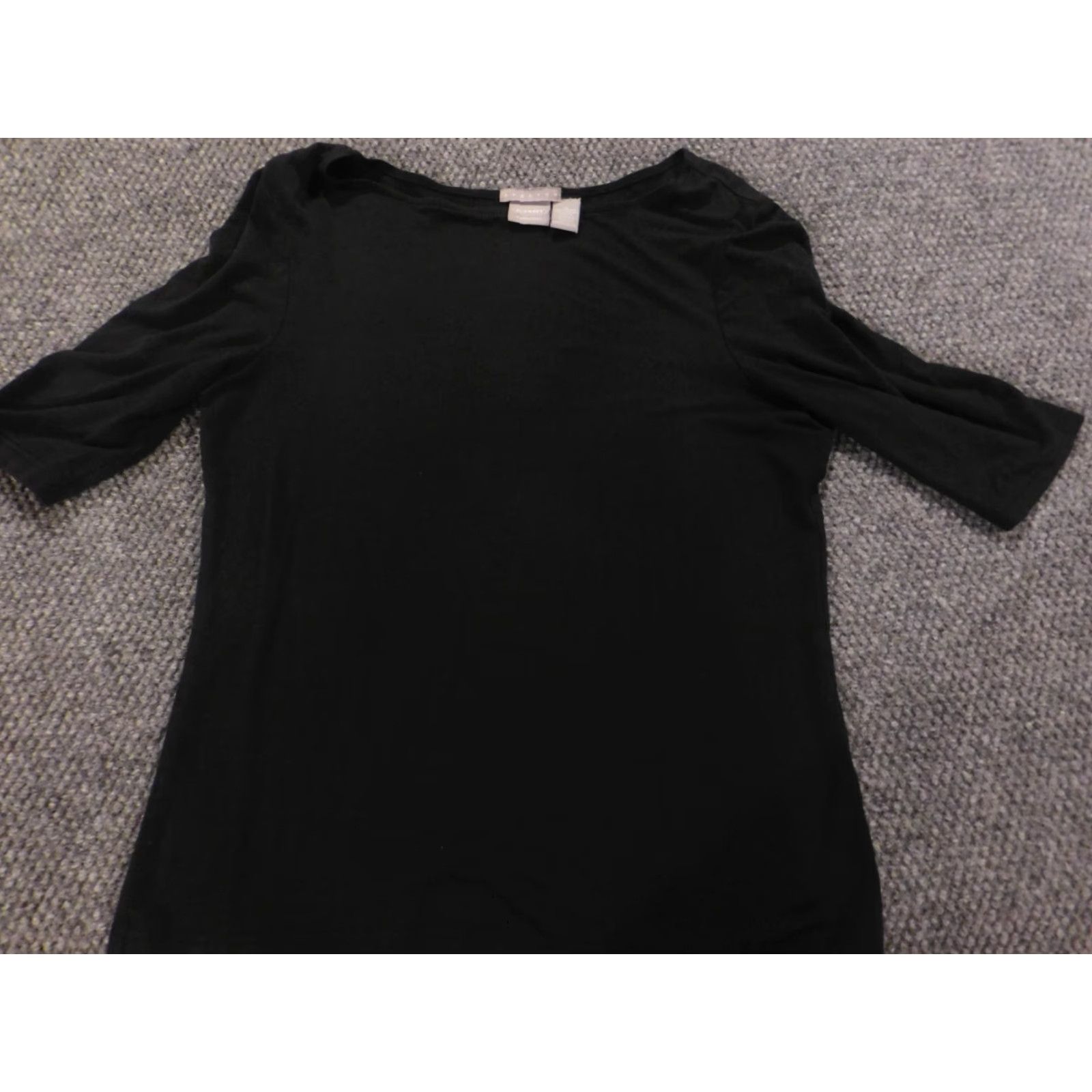 Old Navy Old Navy Blouse Shirt Womens S Black Short Sleeve Collared Pullover Stretch Regular Basic Casual Size S / US 4 / IT 40 - 3 Thumbnail