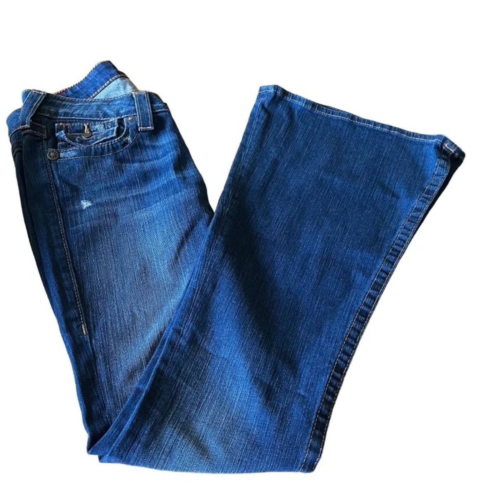True Religion True Religion Y2K vintage Raegan flare leg jeans, size 28 Size 28" / US 6 / IT 42 - 1 Thumbnail