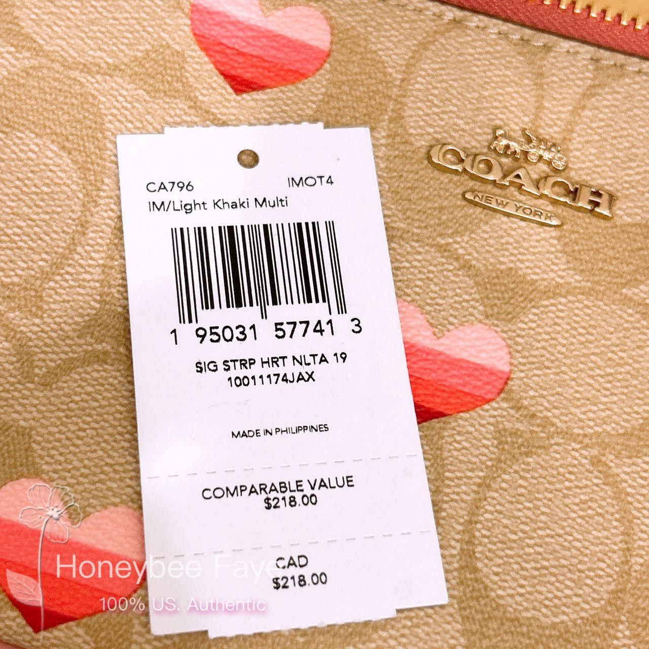 Coach Nolita 19 In Signature Canvas With Stripe Heart Print CA796 Size ONE SIZE - 5 Thumbnail