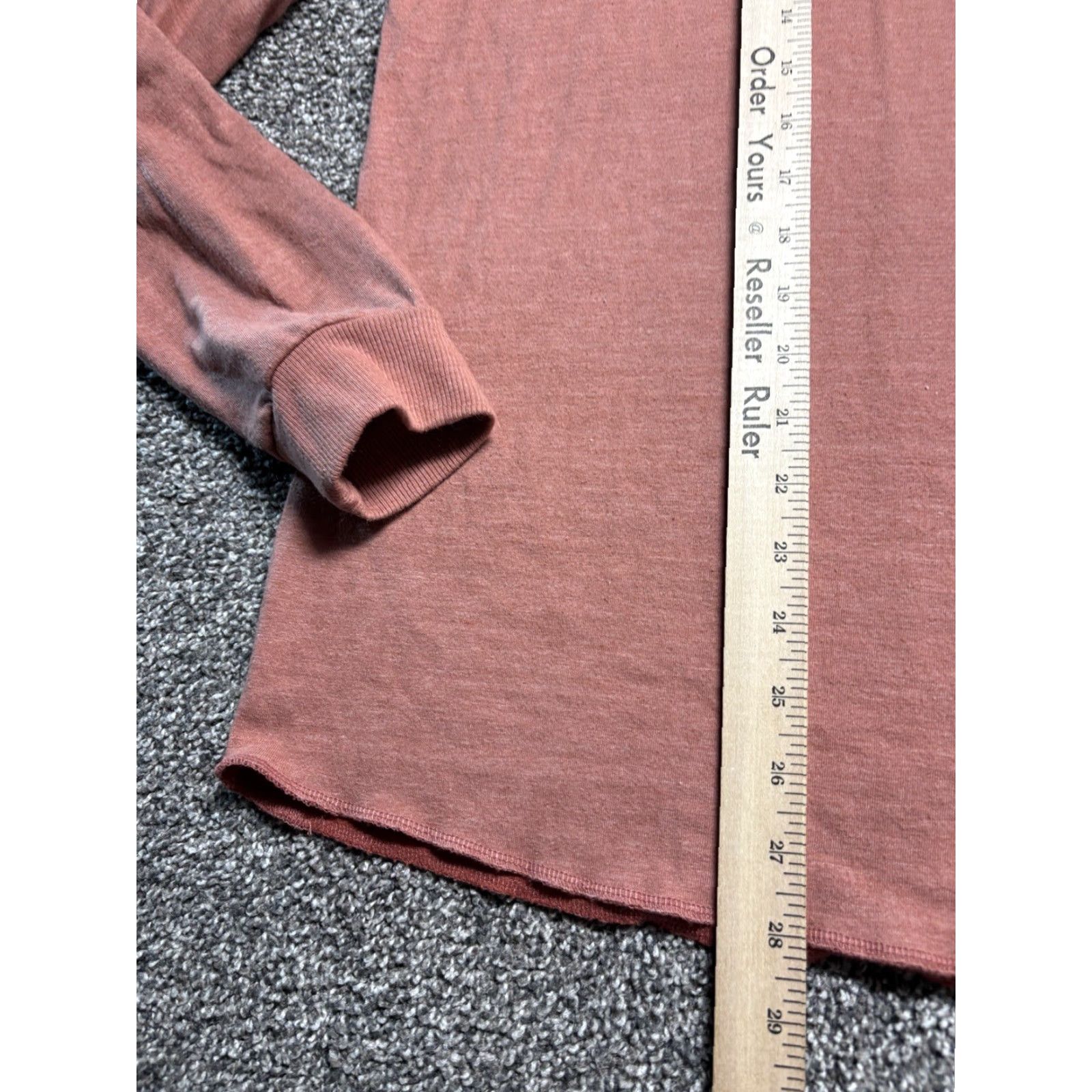 Marine Layer Marine Layer Double Knit Henley Shirt Mens M Orange Long Sleeve Pullover Size US M / EU 48-50 / 2 - 5 Thumbnail