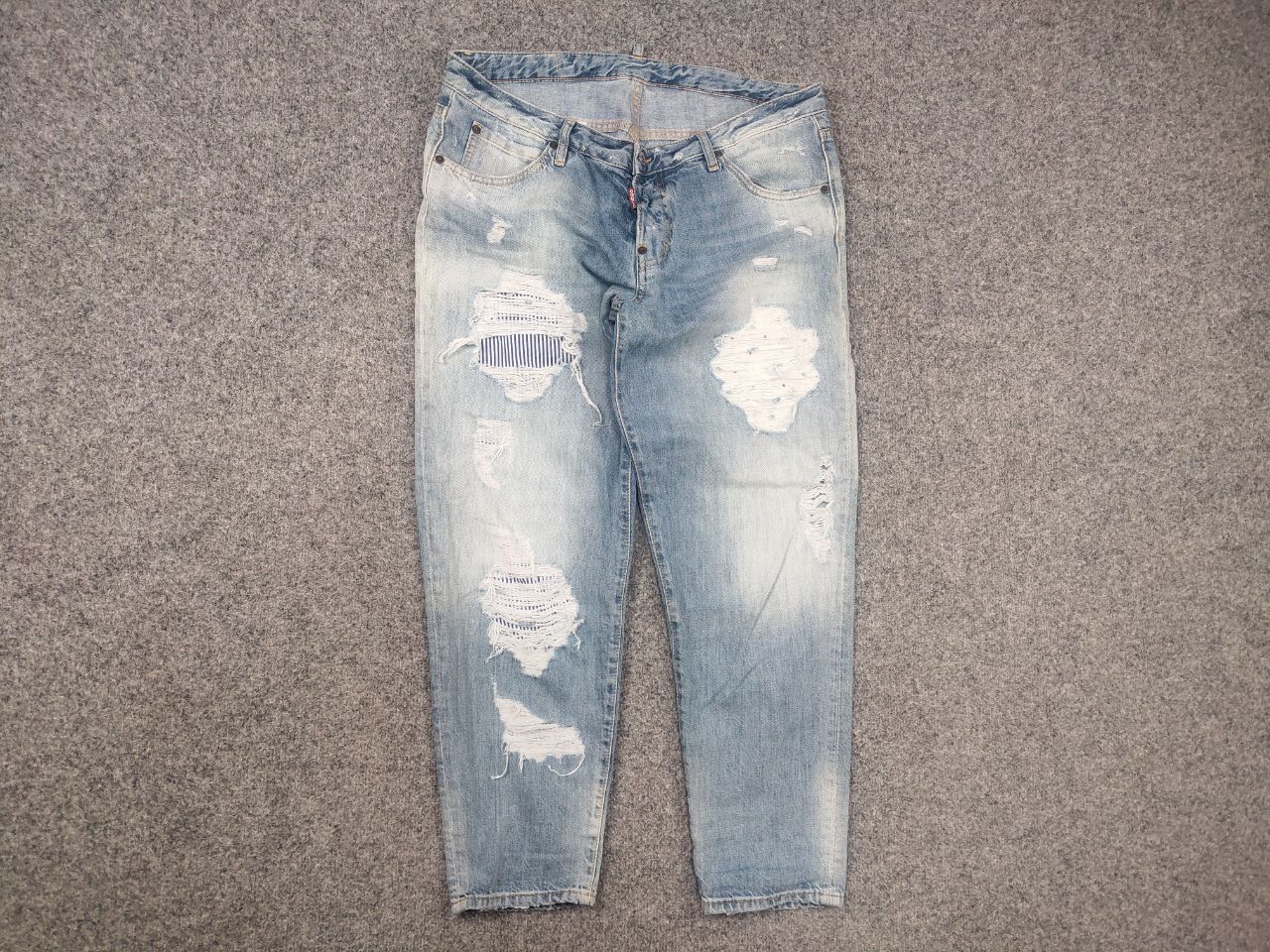 Dsquared2 Dsquared2 Design hockney Denim Blue Patchwork Mom Jeans Size US 34 / EU 50 - 2 Thumbnail