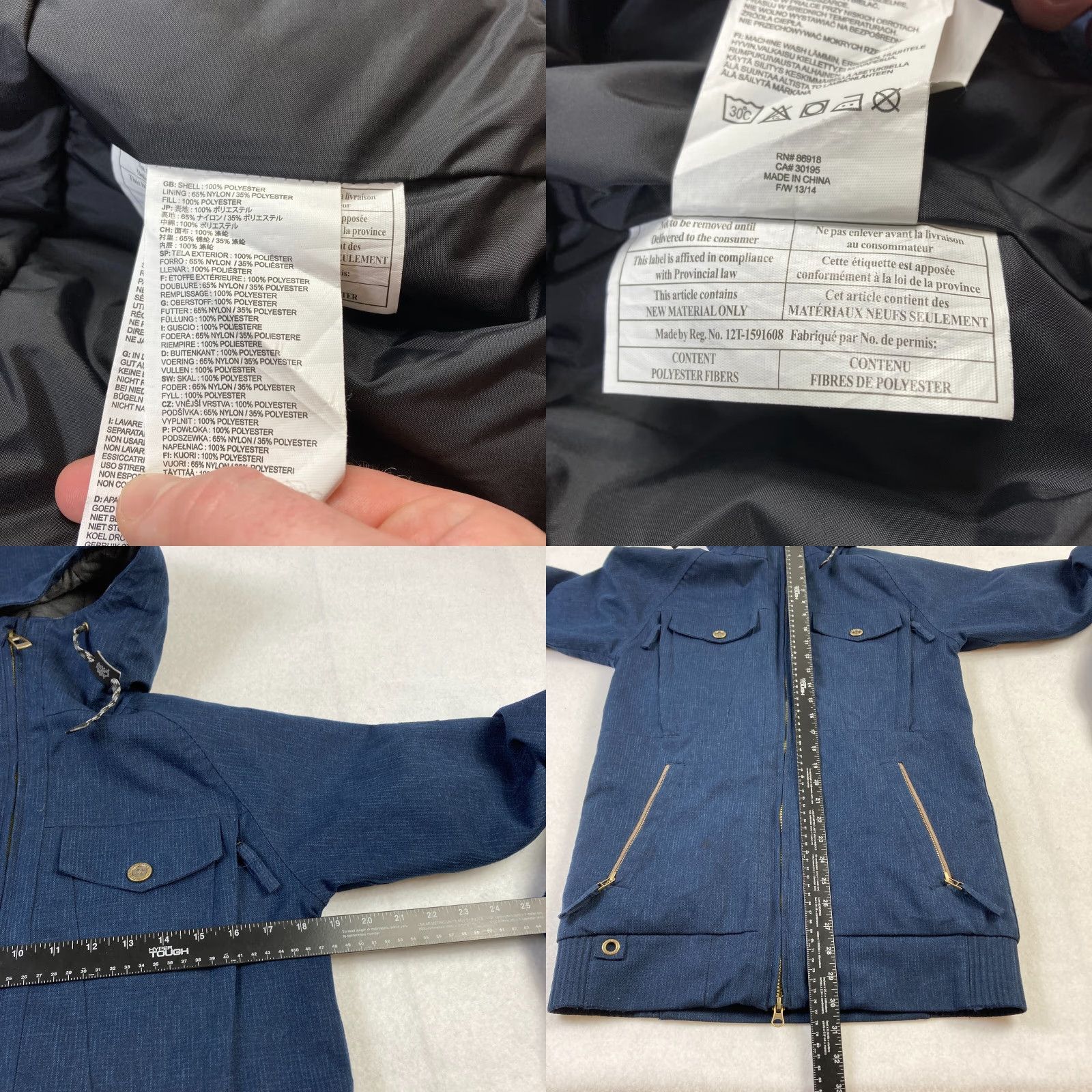 Vintage VINTAGE Ride Snowboard Cappel Jacket Women's XS Blue Strata HD II 10K Full Zip Outdoors Size XS / US 0-2 / IT 36-38 - 8 Thumbnail