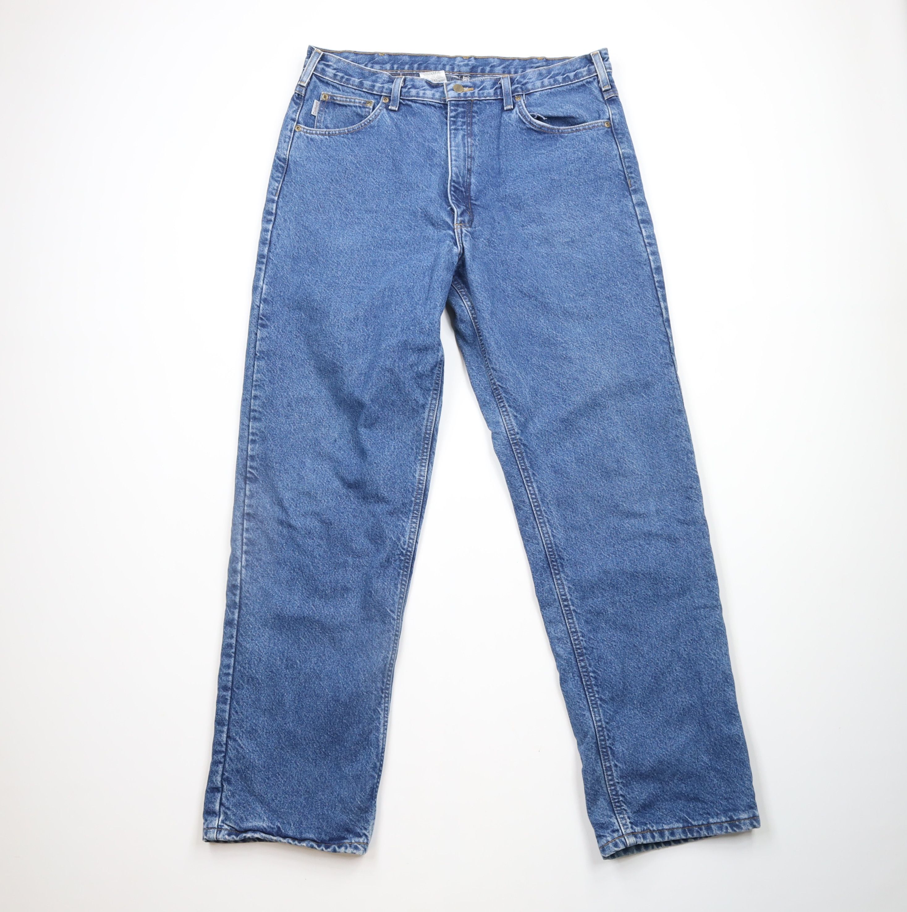 Carhartt × Vintage Vintage Y2K 2004 Carhartt Out Flannel Lined Denim Jeans Size US 38 / EU 54 - 2 Thumbnail