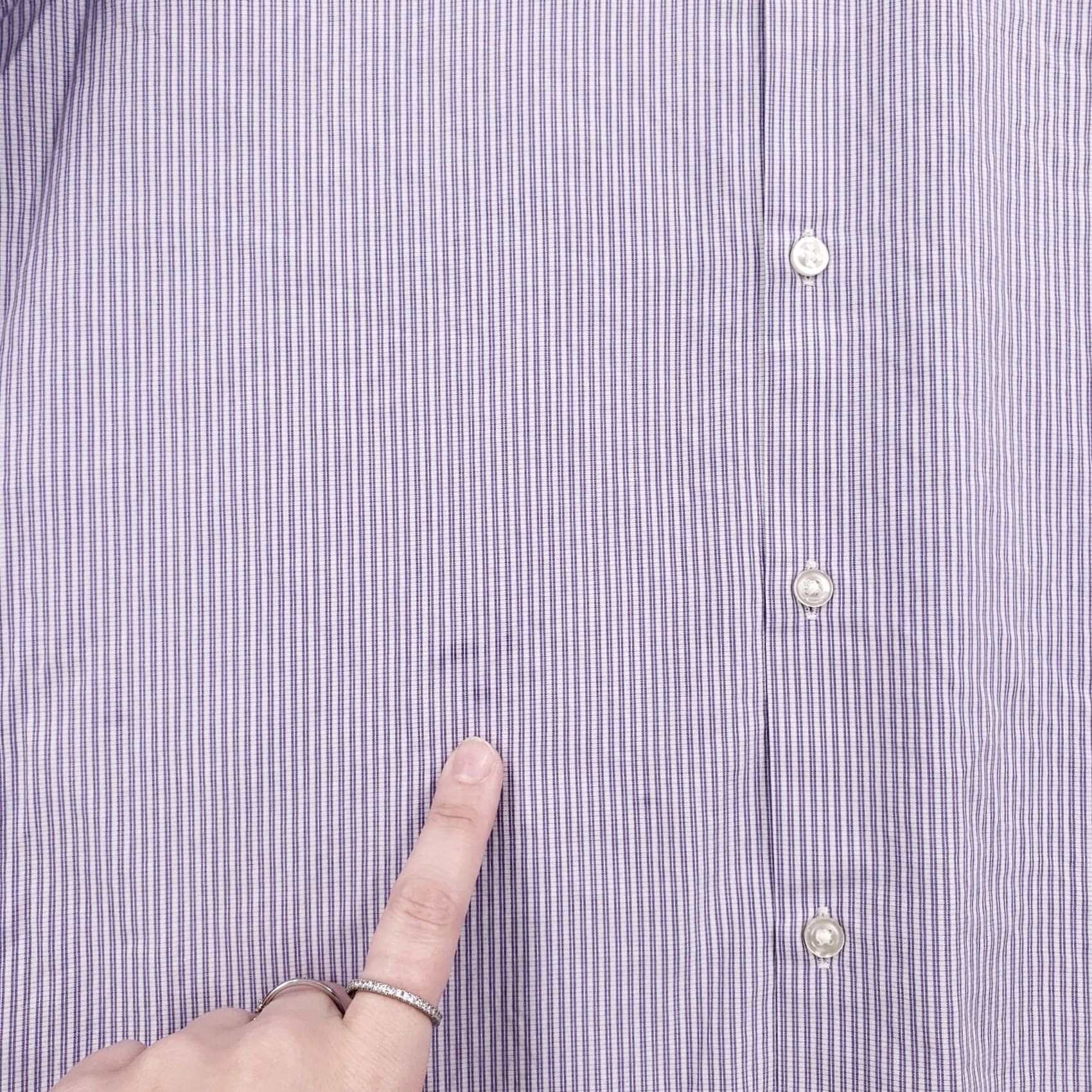Hugo Boss HUGO BOSS Dress Shirt Mens 15.5 Purple Striped Long Sleeve Button Up Sharp Fit Size 42R - 7 Thumbnail