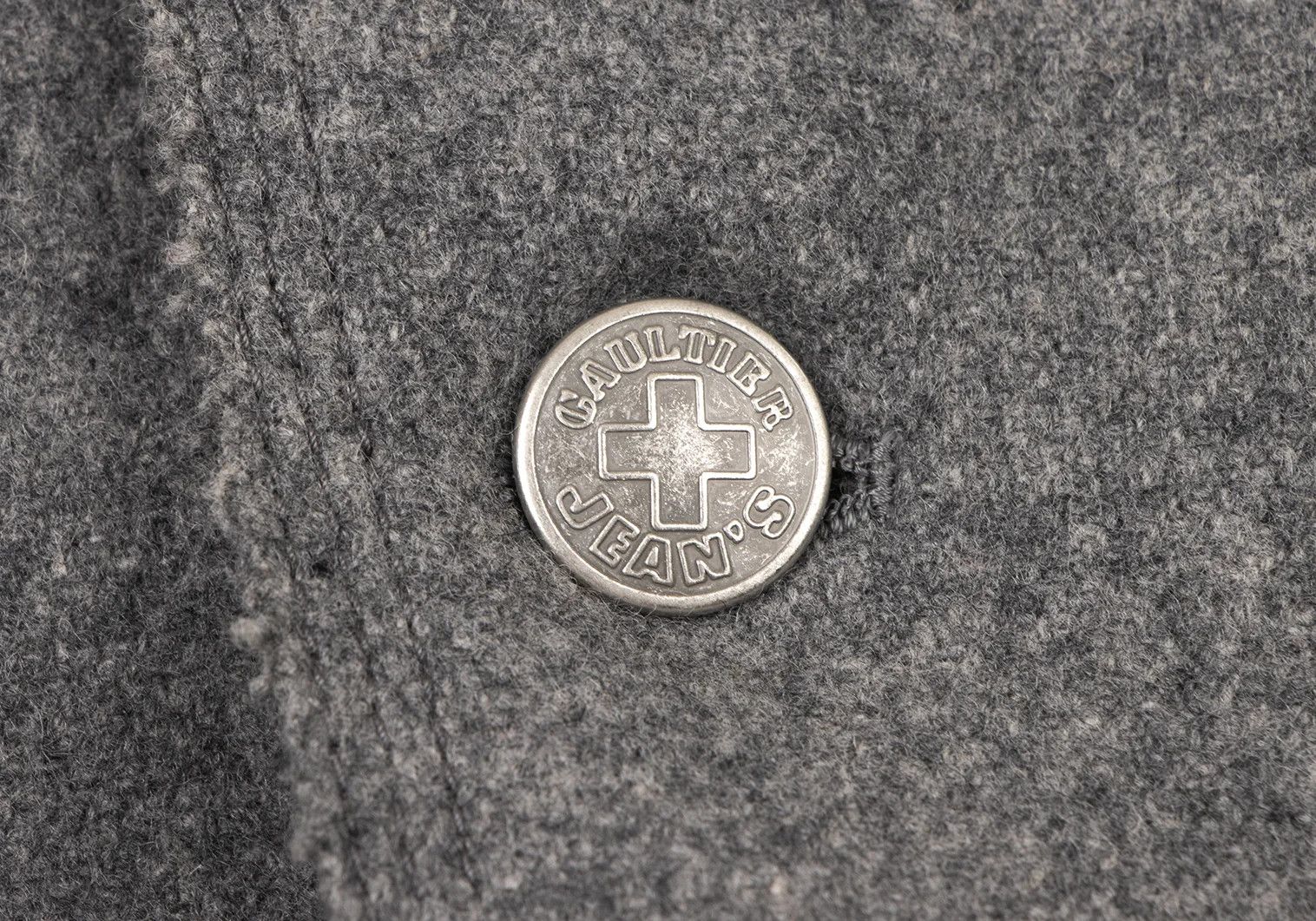 Jean Paul Gaultier Wool Nylon Blend Metal Logo Button Long Double Coat Gray 48 Size US M / EU 48-50 / 2 - 4 Thumbnail