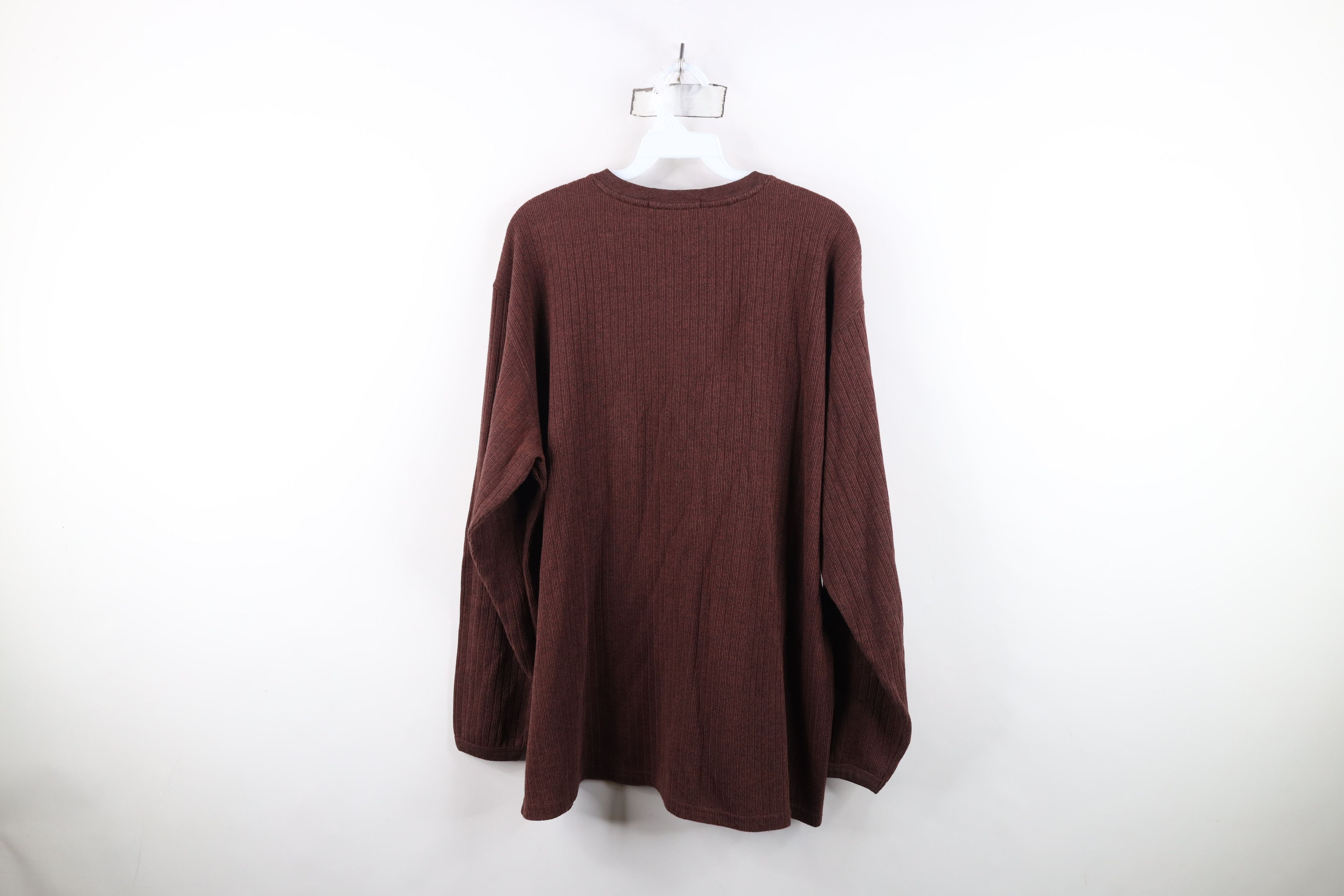 Vintage Vintage 90s Streetwear Blank Ribbed Knit Long Sleeve T-Shirt Size US L / EU 52-54 / 3 - 8 Thumbnail