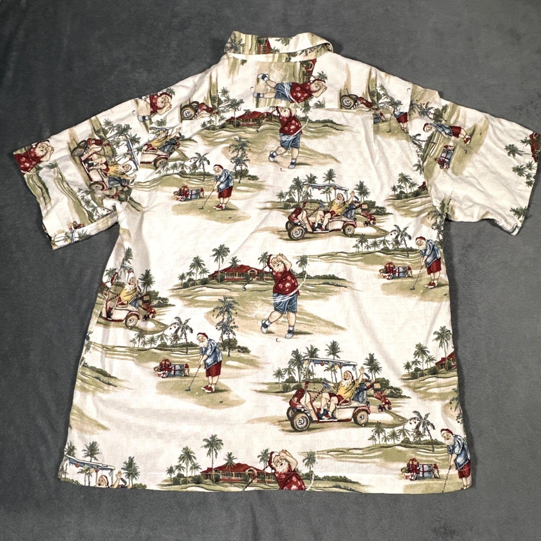 Vintage North River Shirt Mens Large White Santa Golf Christmas Hawaiian Button Up Size US L / EU 52-54 / 3 - 7 Thumbnail