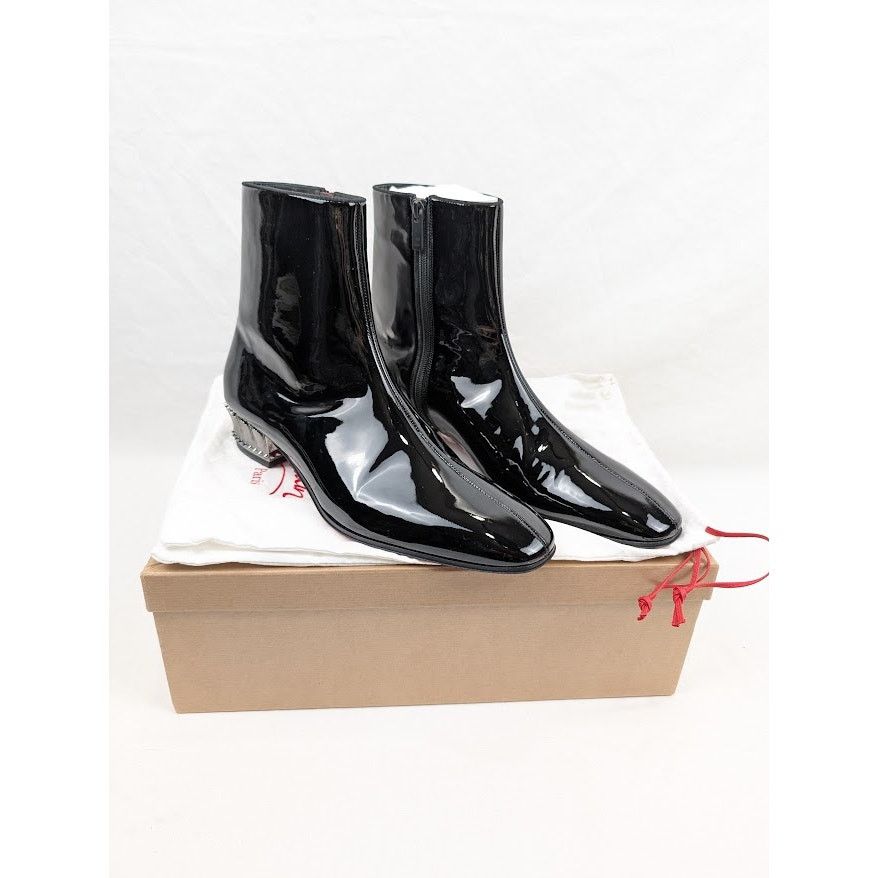 Christian Louboutin o1rshd1 Lipsiboot 35mm Patent Leather Boot in Black Size US 12 / EU 45 - 21 Thumbnail