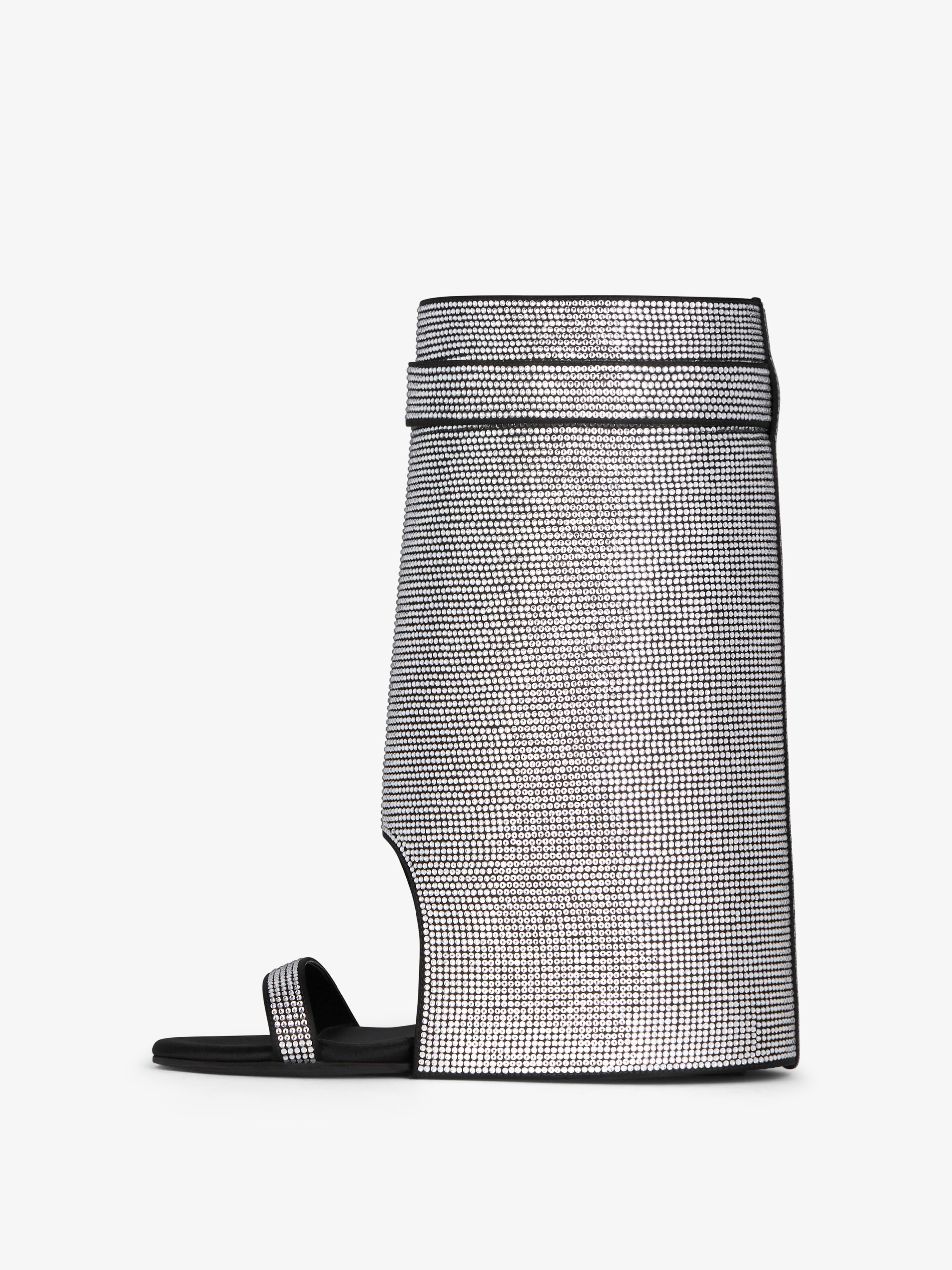 Givenchy o1srvl11e0525 Shark Lock Ankle Sandals in Black/Silver Size US 9.5 / IT 39.5 - 4 Thumbnail