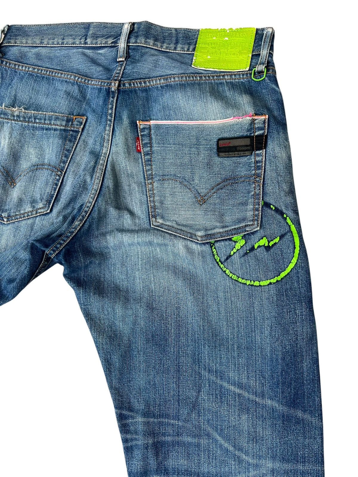 Fragment Design × Levi's 2009 Levi’s X Fragment Distress Selvedge Denim Cropped Jeans Size US 32 / EU 48 - 15 Thumbnail
