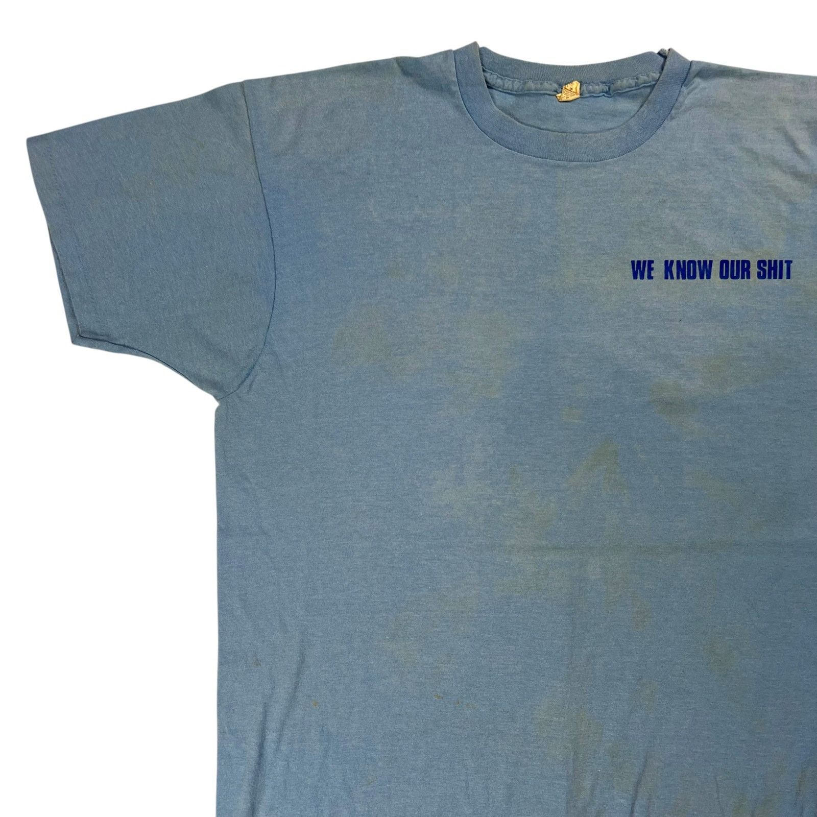 Vintage Vintage 80s We Know Our Shit Pipeline Testing Laser East tee Size US L / EU 52-54 / 3 - 3 Thumbnail