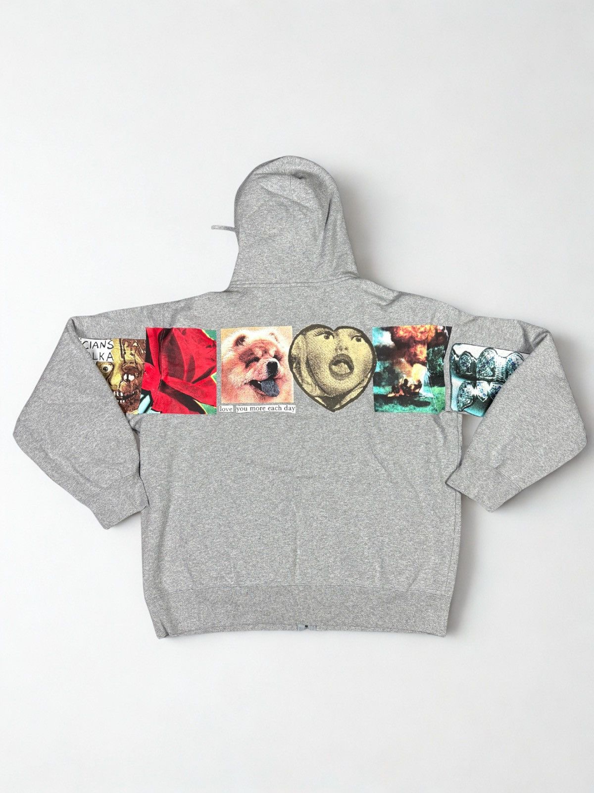 Supreme Supreme Grey Spread Zip Up Hooded Sweatshirt Size US L / EU 52-54 / 3 - 1 Thumbnail