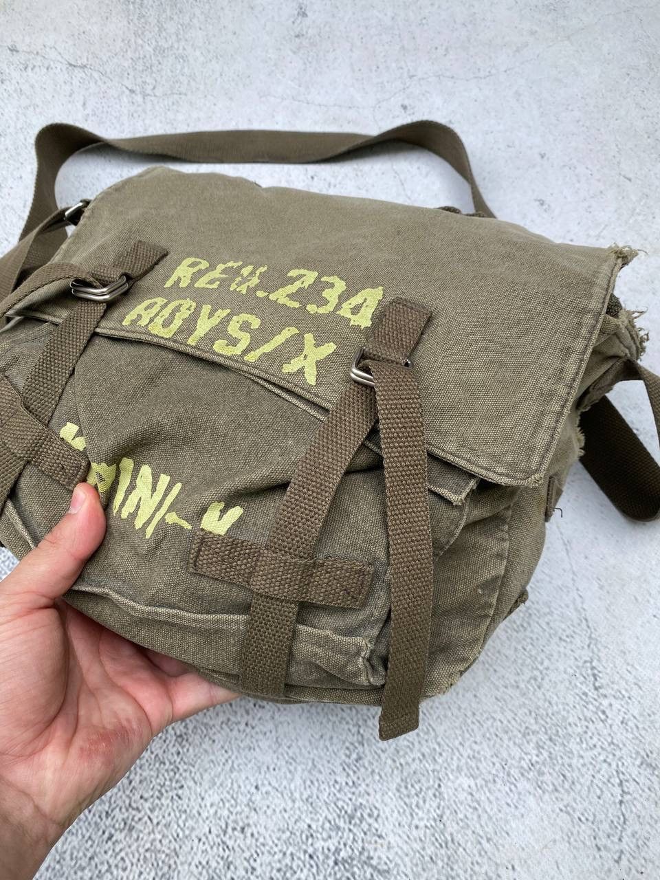Japanese Brand Diesel Style Japanese distressed denim Sling Bag Size ONE SIZE - 7 Thumbnail