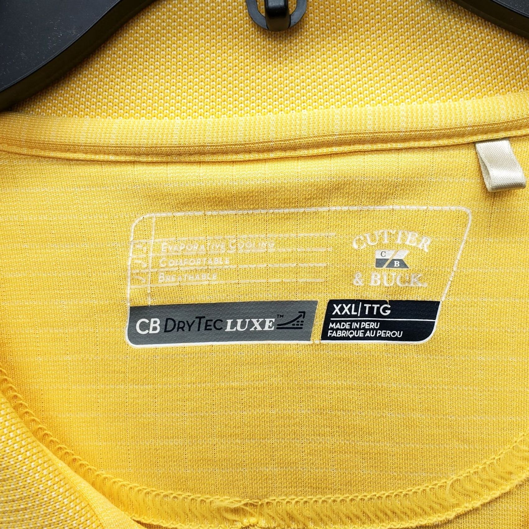Cutter & Buck Cutter & Buck Polo Shirt Mens 2XL Yellow Collared CB Dry Tec Pony Logo Popover Shirt Mens 2XL Yellow Size US XXL / EU 58 / 5 - 3 Thumbnail