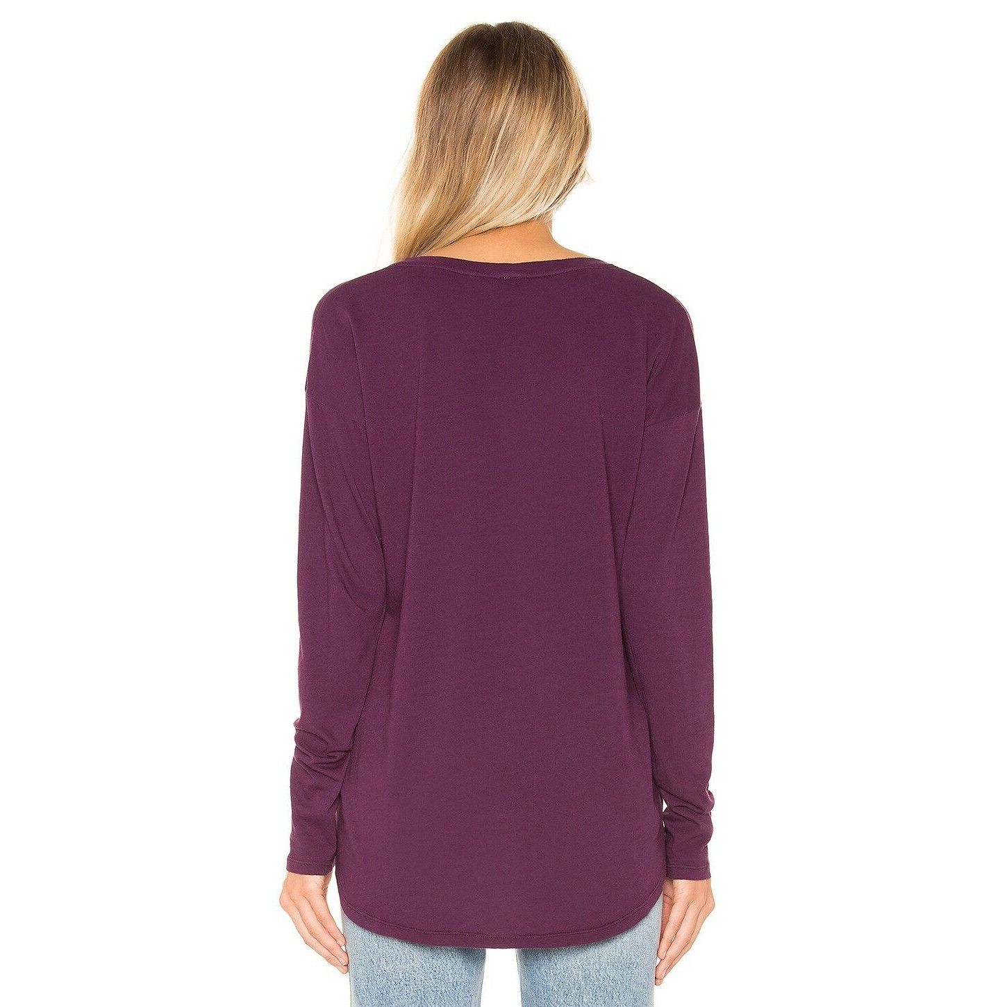 Other Bobi Blackberry V-Neck Long Sleeve Tee Size XS / US 0-2 / IT 36-38 - 4 Thumbnail