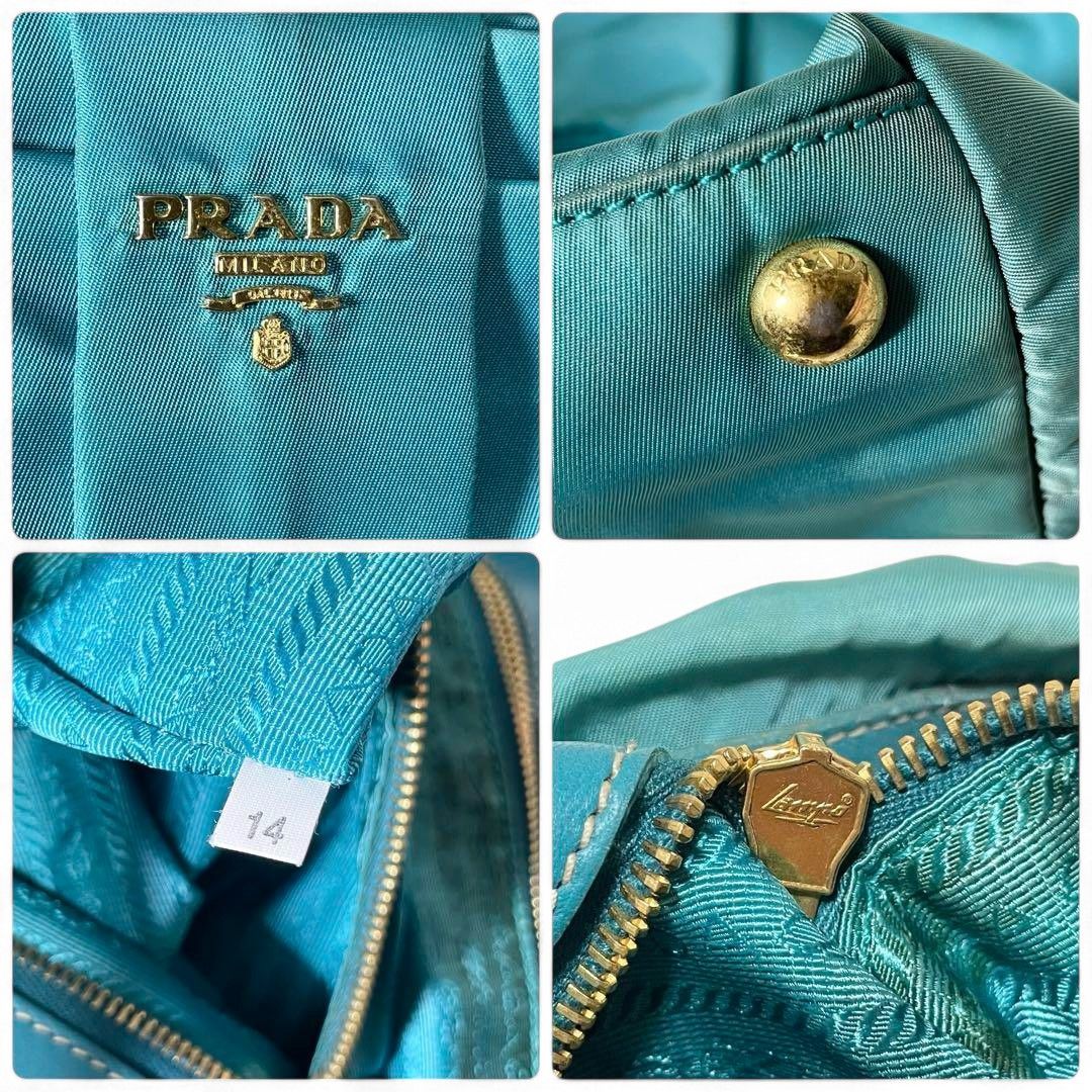 Prada Prada - Turqoise Ribbon Light Leather Vintage Gold Logo Size ONE SIZE - 7 Thumbnail