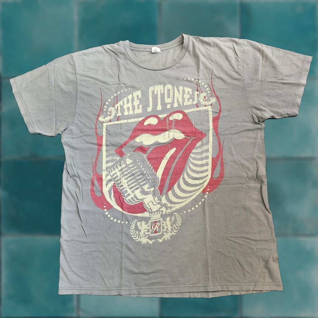 Logo 7 VINTAGE Rolling Stones T Shirt Mens 2X Gray Tongue Logo Graphic Rock Band Tee Size US XXL / EU 58 / 5 - 1 Thumbnail