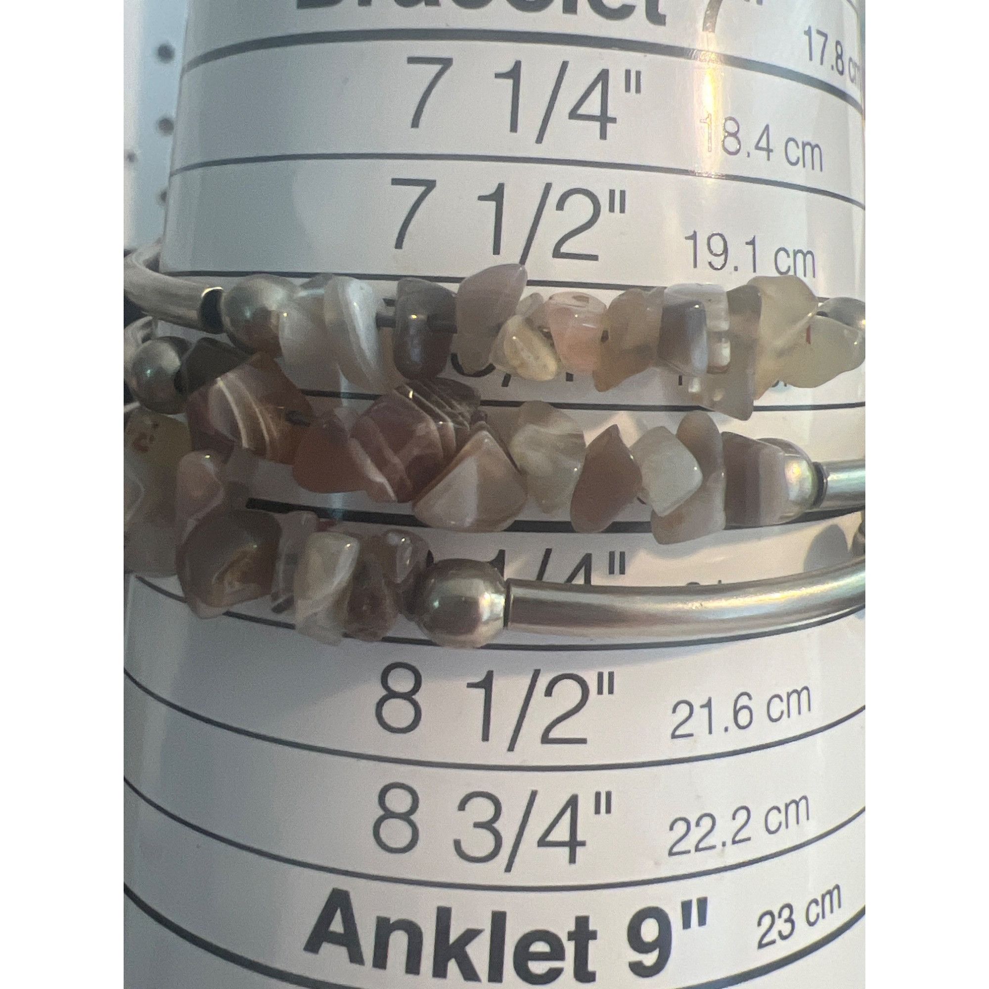 Other Vintage Silver Tone Wrap Bracelet Agate Quartz Chips Natural Size ONE SIZE - 5 Thumbnail