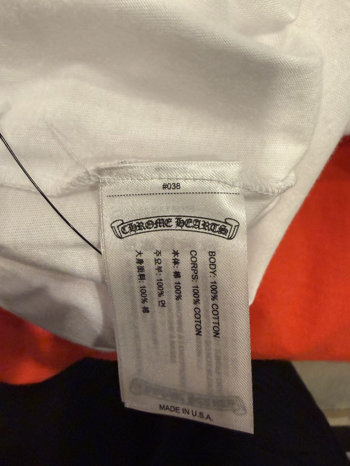 Chrome Hearts Chrome Hearts Neck Letter Pocket Tee ‘White Pink’ Size US L / EU 52-54 / 3 - 12 Thumbnail
