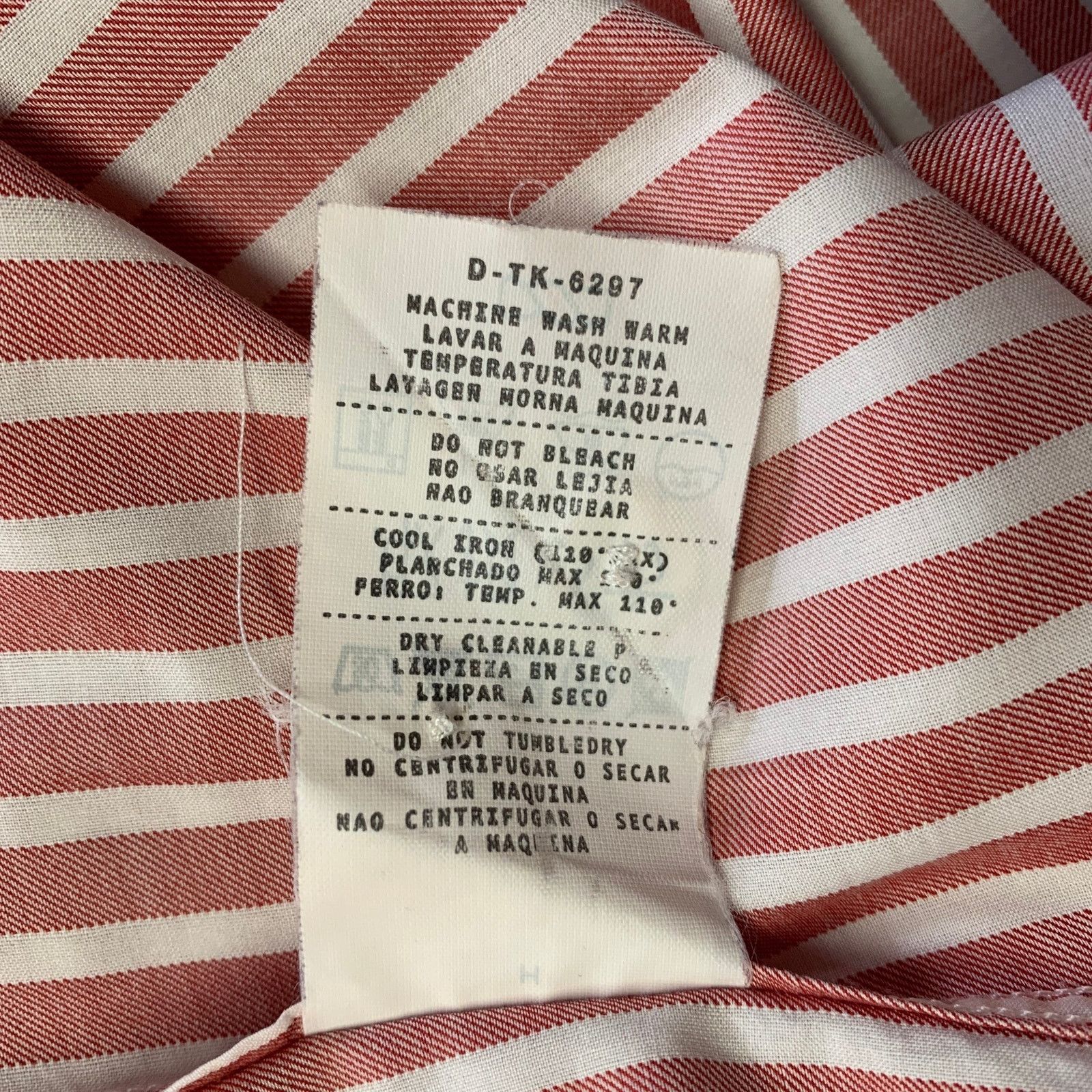 Ermenegildo Zegna Size L Red White Stripe Cotton Button Up Long Sleeve Shirt Size US L / EU 52-54 / 3 - 5 Thumbnail