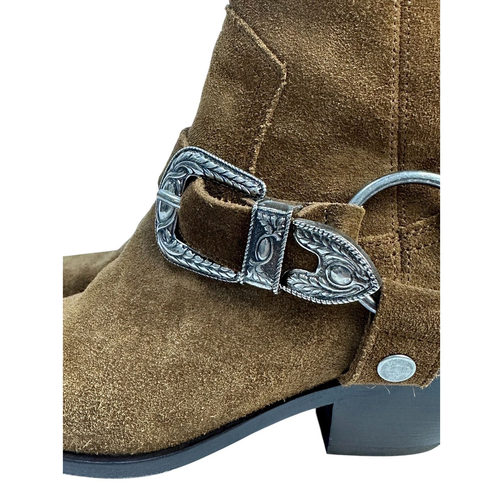 Yves Saint Laurent SAINT LAURENT Brown Suede Western Ankle Boots Sz.38.5 Size US 7.5 / IT 37.5 - 5 Thumbnail
