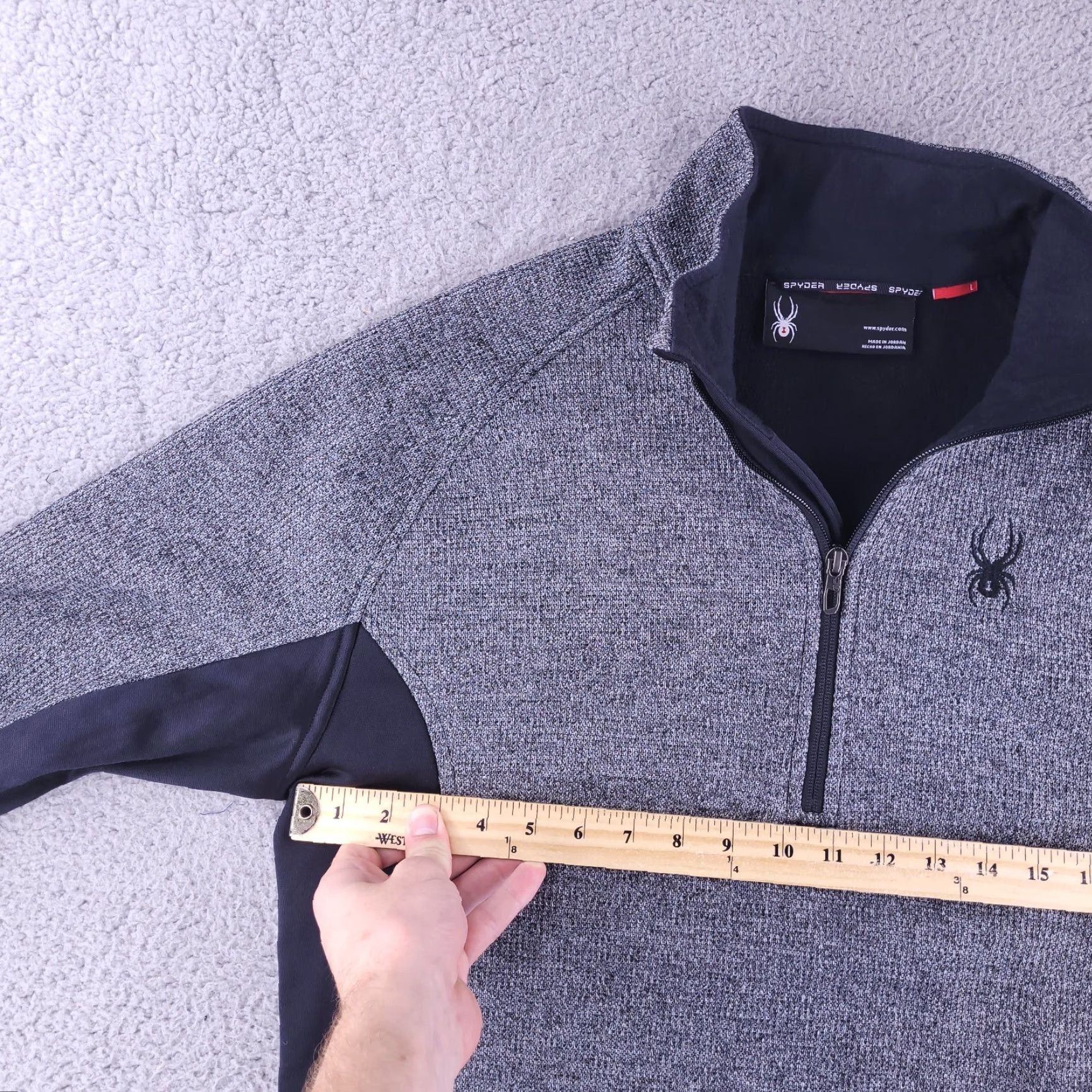Spyder Spyder Sweater Mens L Gray Outbound Fleece Quarter Zip Size US L / EU 52-54 / 3 - 4 Thumbnail