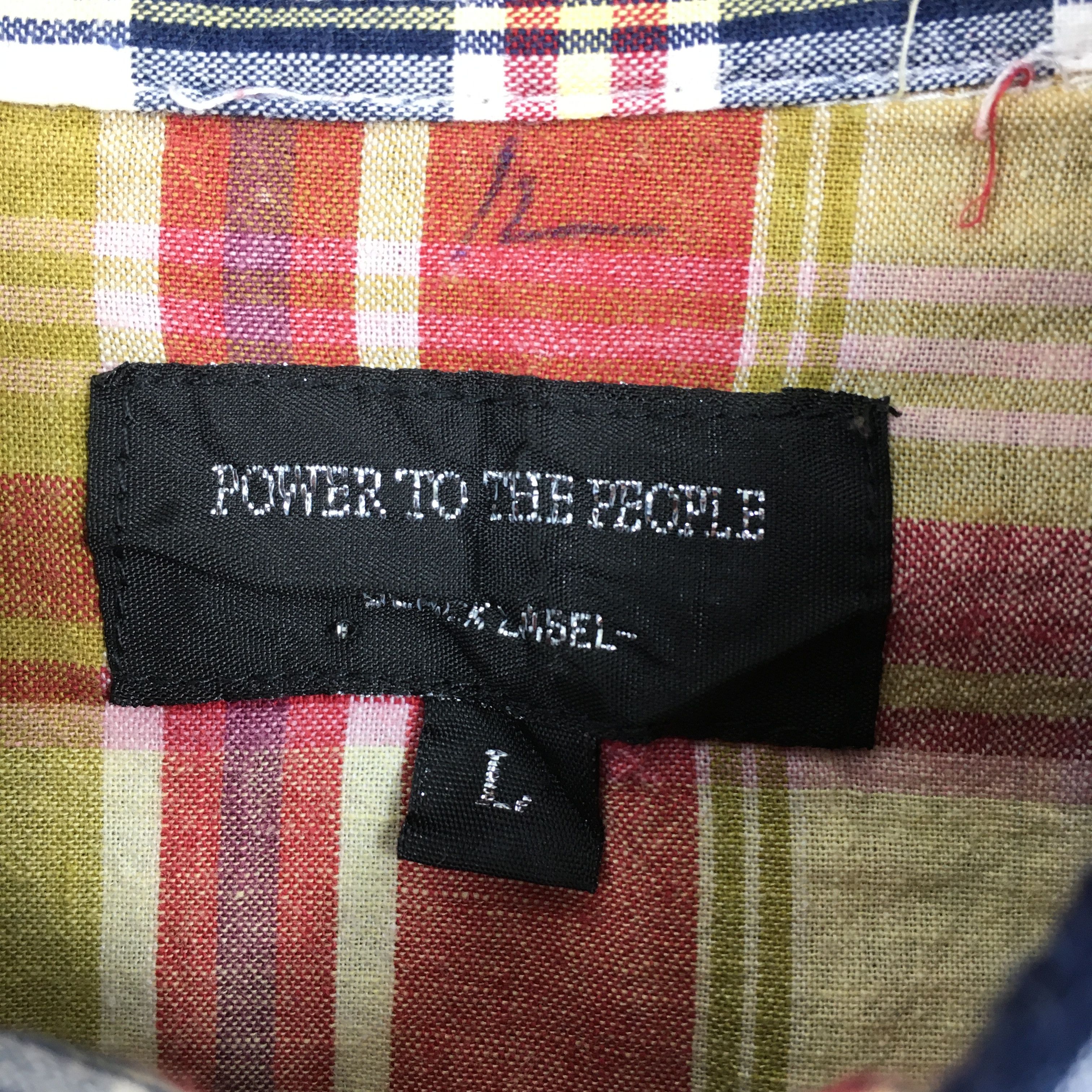 14th Addiction Vintage Power To The People Tartan Patchwork Flannel Shirt L Size US L / EU 52-54 / 3 - 4 Thumbnail