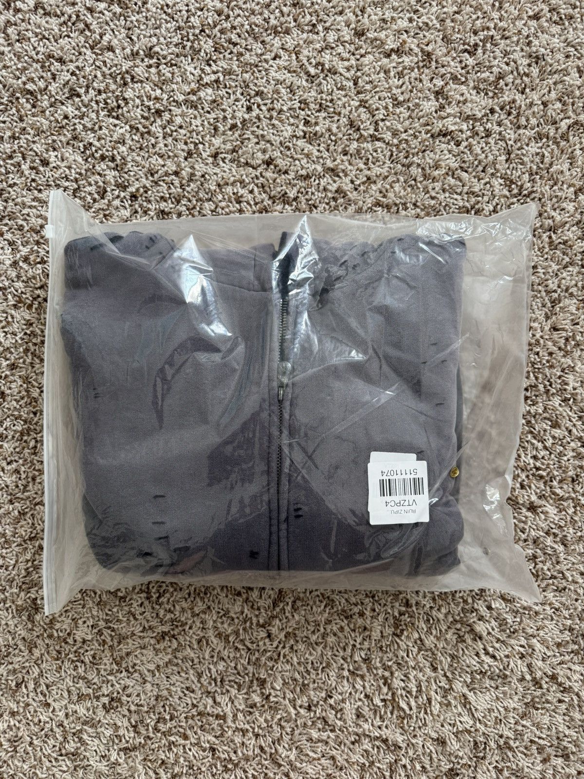 murd333r.fm Ditch LA Dusk Purple Ruin Distressed Thermal Zip Up Hoodie Size US L / EU 52-54 / 3 - 12 Thumbnail