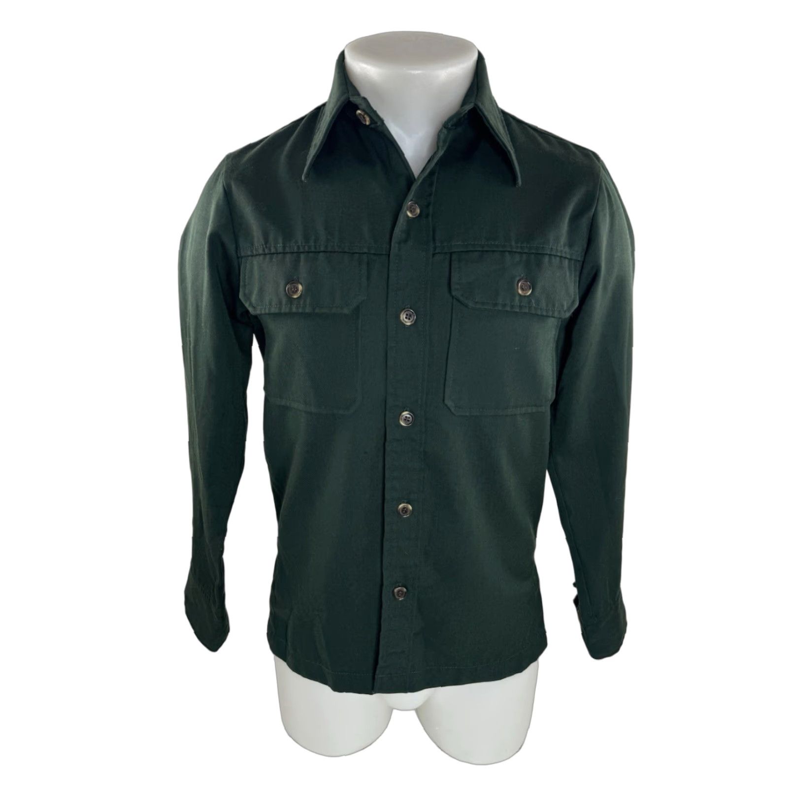 Levi's VINTAGE Levi's Panatela Work Shirt Mens S XS Green Long Sleeve Button-Up - 1980s style Size US S / EU 44-46 / 1 - 1 Thumbnail