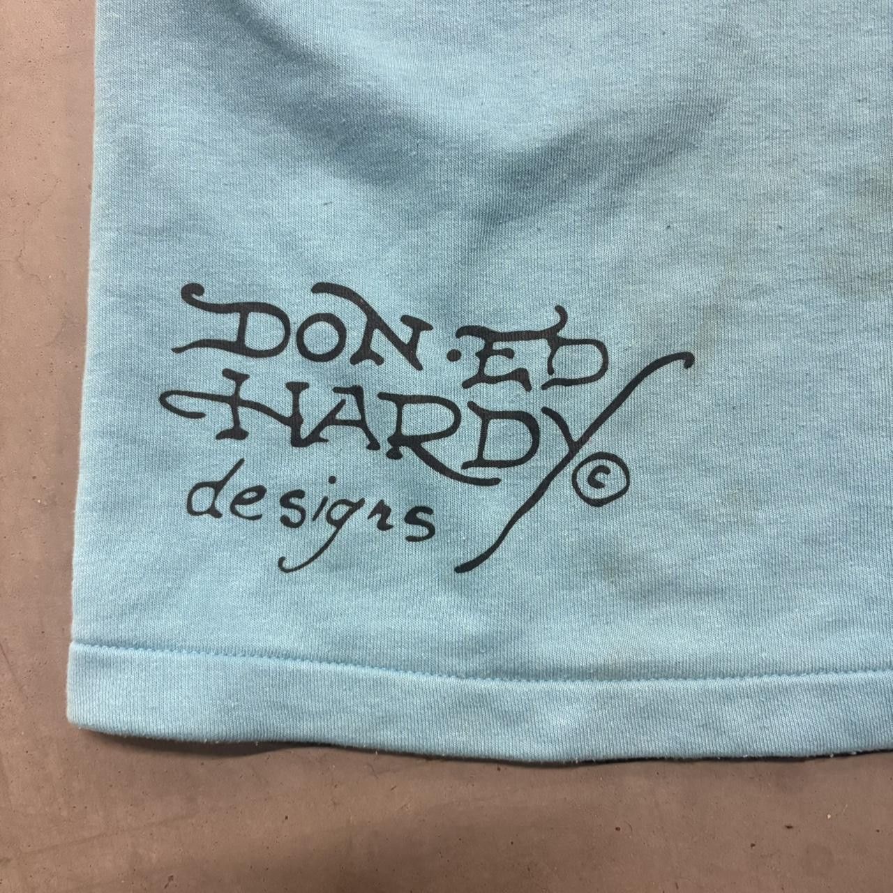 Ed Hardy Crazy Vintage Y2K 2000s Ed Hardy Blue Essential Sweatpants With Holes Shown in photo 3,5,6! Size US 42 / EU 58 - 2 Thumbnail