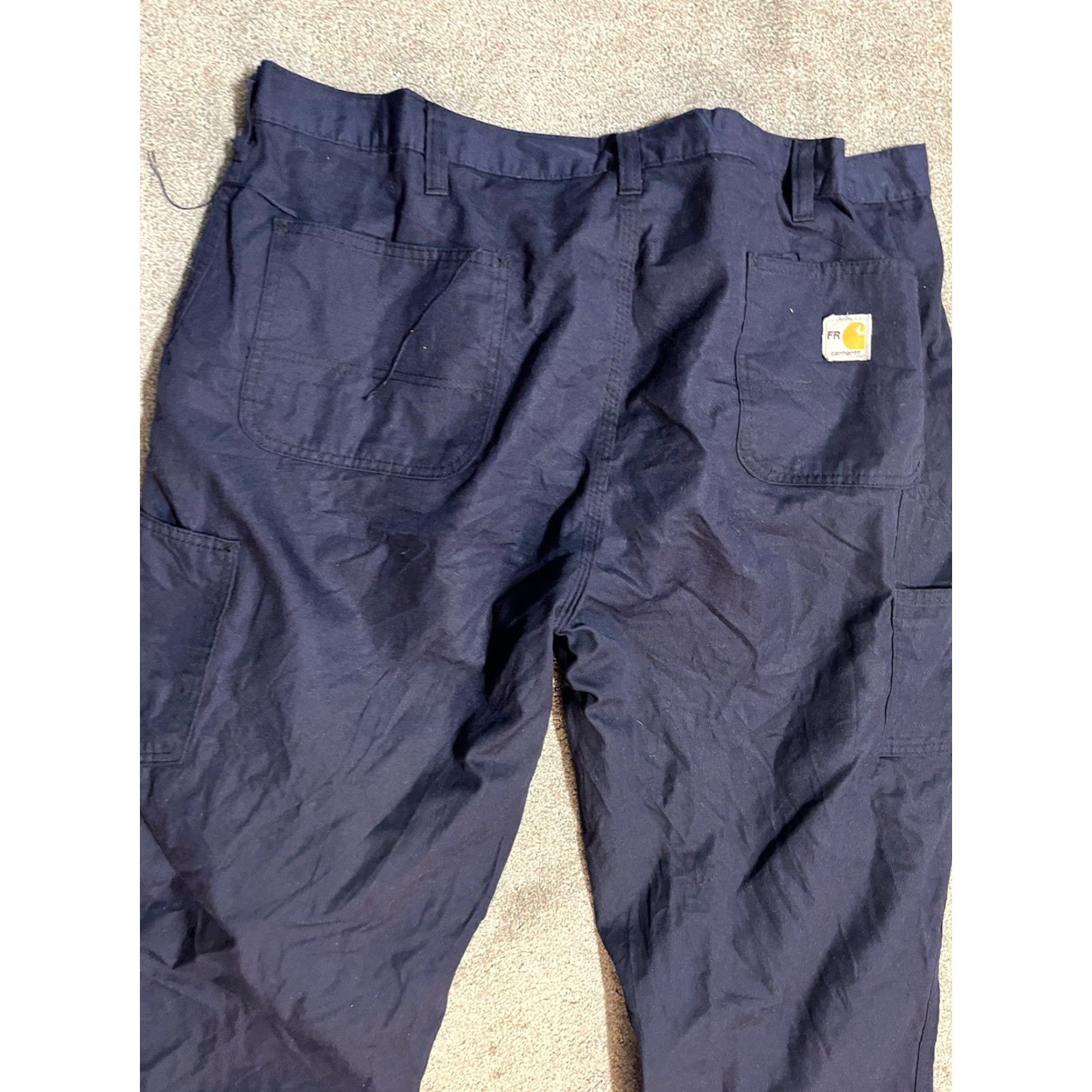 Carhartt VINTAGE Carhartt Carpenter Pants 42x30 Workwear Flame-Resistant Canvas Men Navy 20s Size US 42 / EU 58 - 2 Thumbnail