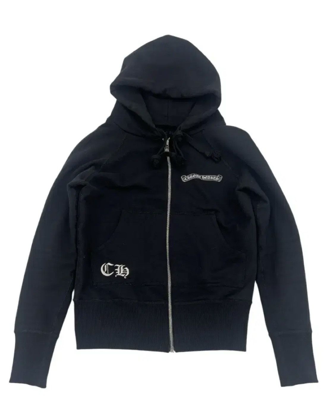 Chrome Hearts Spade Monogram Cropped Zip Up Hoodie Size XS / US 0-2 / IT 36-38 - 1 Thumbnail