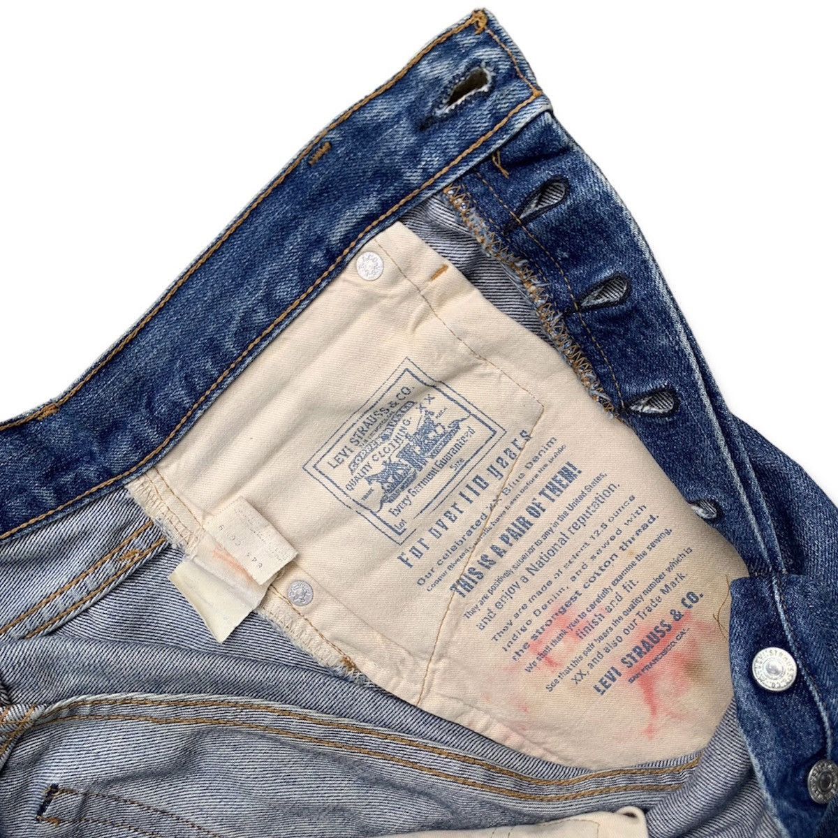 Levi's Vintage 90s Levis 501 Big E Selvedge Redline 555 Denim 31 Size US 31 - 15 Thumbnail