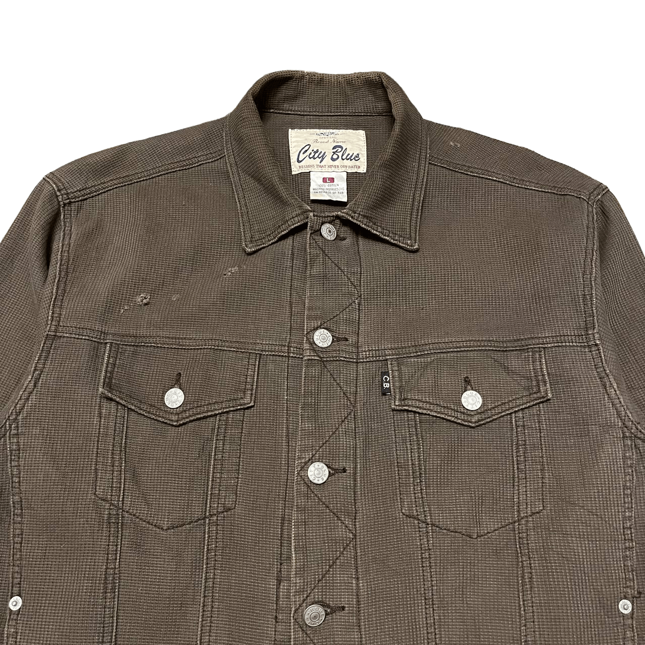 Japanese Brand Vintage City Blue Trucker Jacket Size US L / EU 52-54 / 3 - 2 Thumbnail