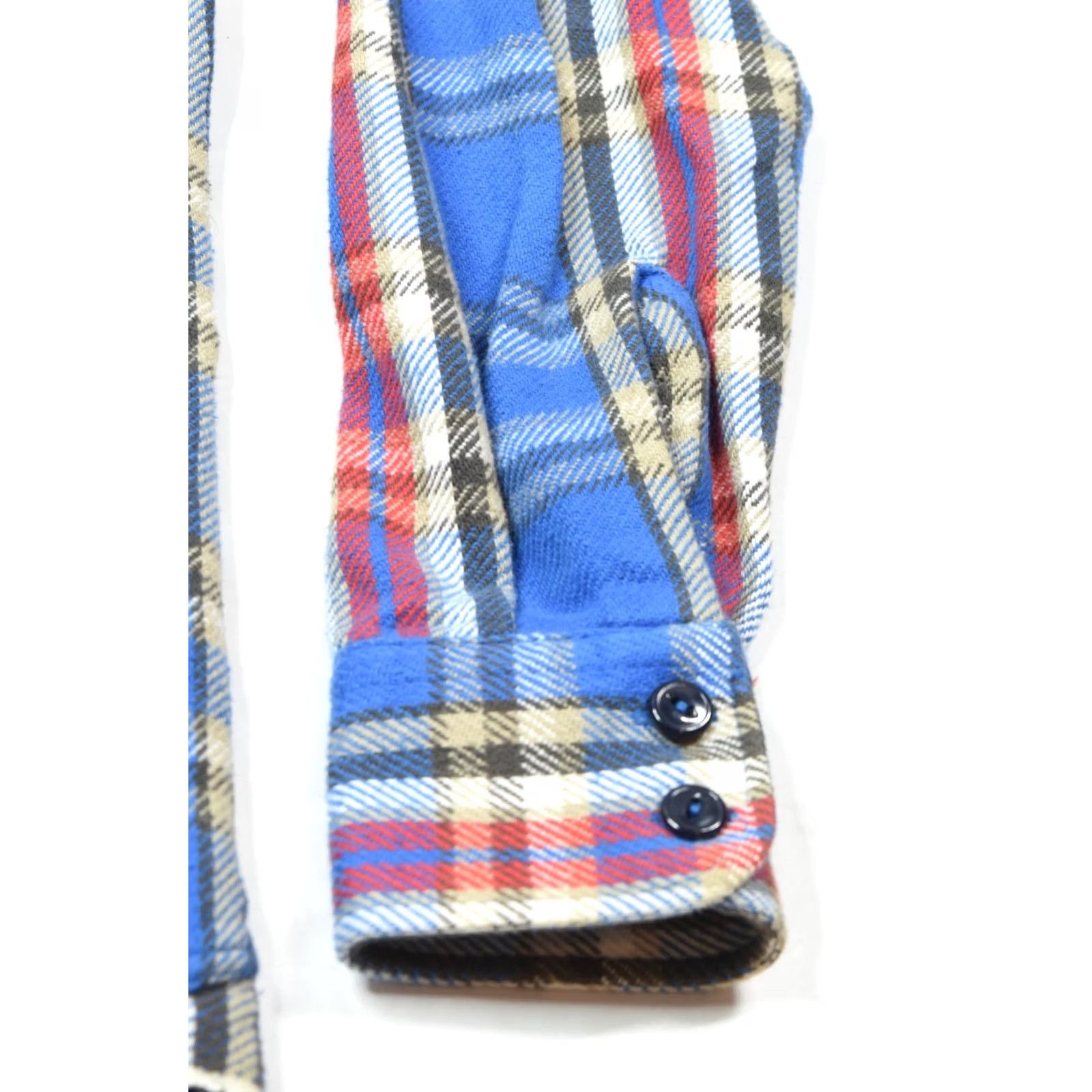 Vintage Naked & Famous Denim Flannel Shirt Slim Button-Down Mens XS Blue Red Plaid Long Sleeve Shirt Size US S / EU 44-46 / 1 - 5 Thumbnail