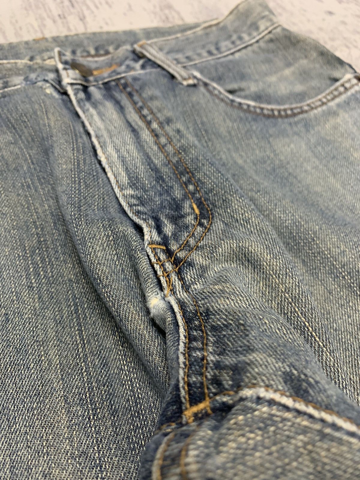 Edwin Edwin 503 Rusty Fade Distressed Straight Leg Denim Size US 30 / EU 46 - 6 Thumbnail