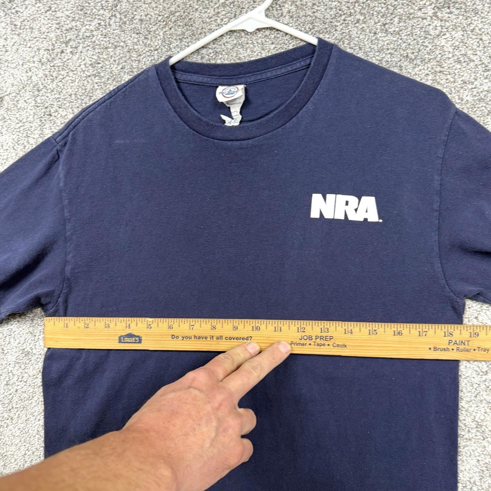Delta VINTAGE Delta Pro Weight Shirt Men M Blue Navy NRA Patriotic USA Flag Graphic Back Logo Mockup Size US M / EU 48-50 / 2 - 3 Thumbnail