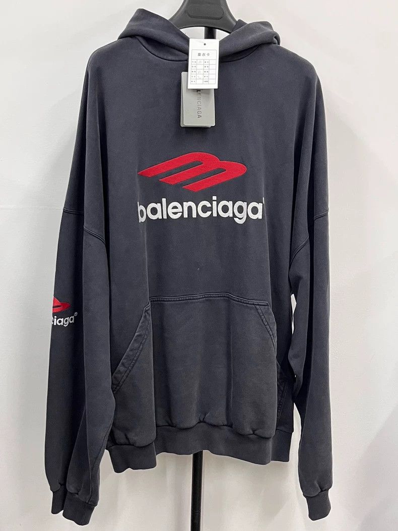 Balenciaga Balenciaga FW23 monogrammed printed hooded slouchy sweatshi Size US XL / EU 56 / 4 - 1 Thumbnail