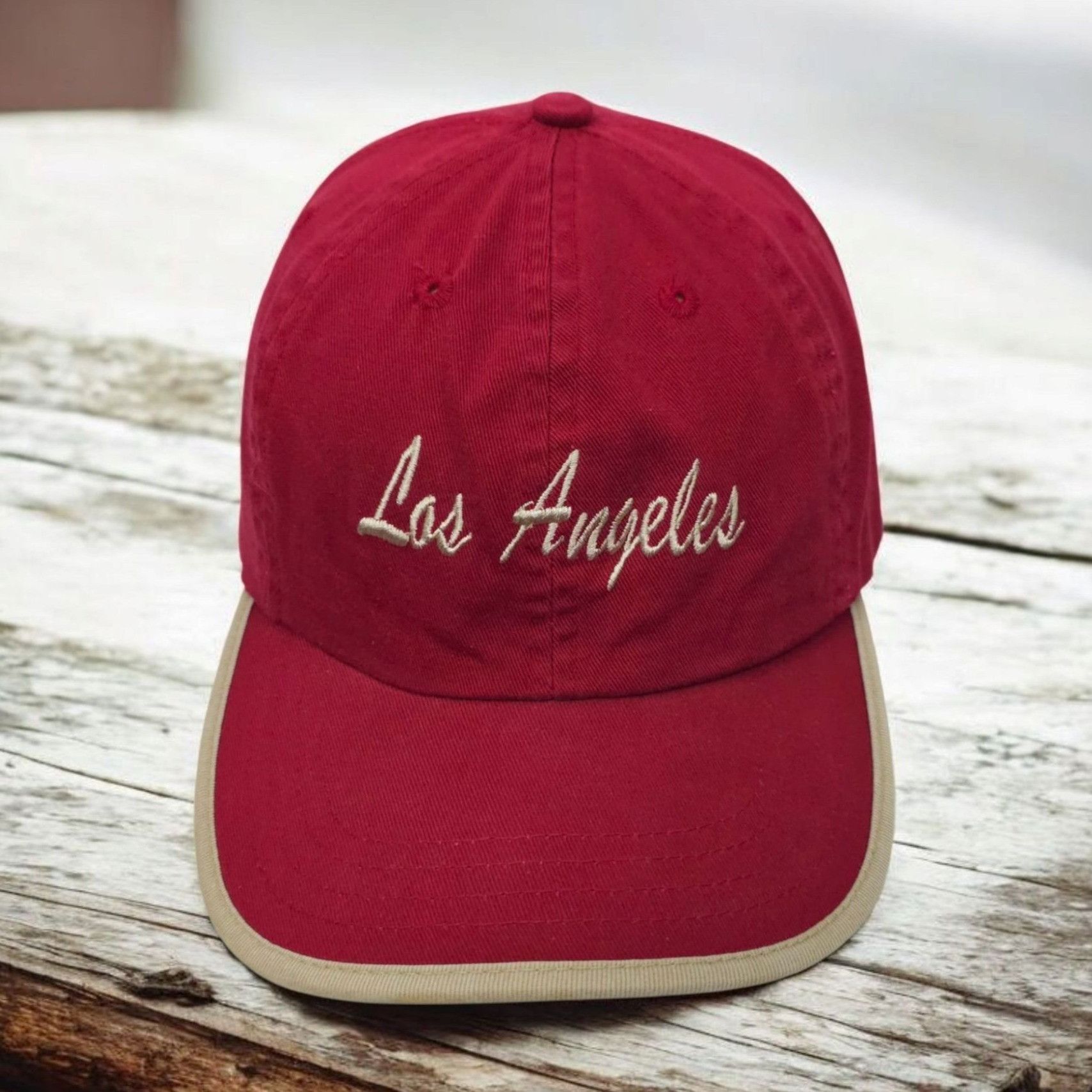 Other Los Angeles Embroidered Script Adjustable Tuck Strap Cap Tru Size ONE SIZE - 1 Thumbnail