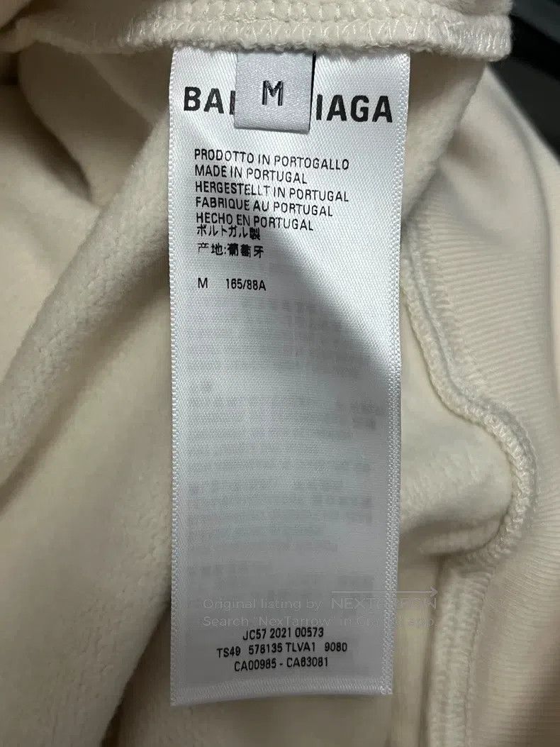 Balenciaga Balenciaga Beige Double Logo Hooded Sweatshirt Size US M / EU 48-50 / 2 - 5 Thumbnail