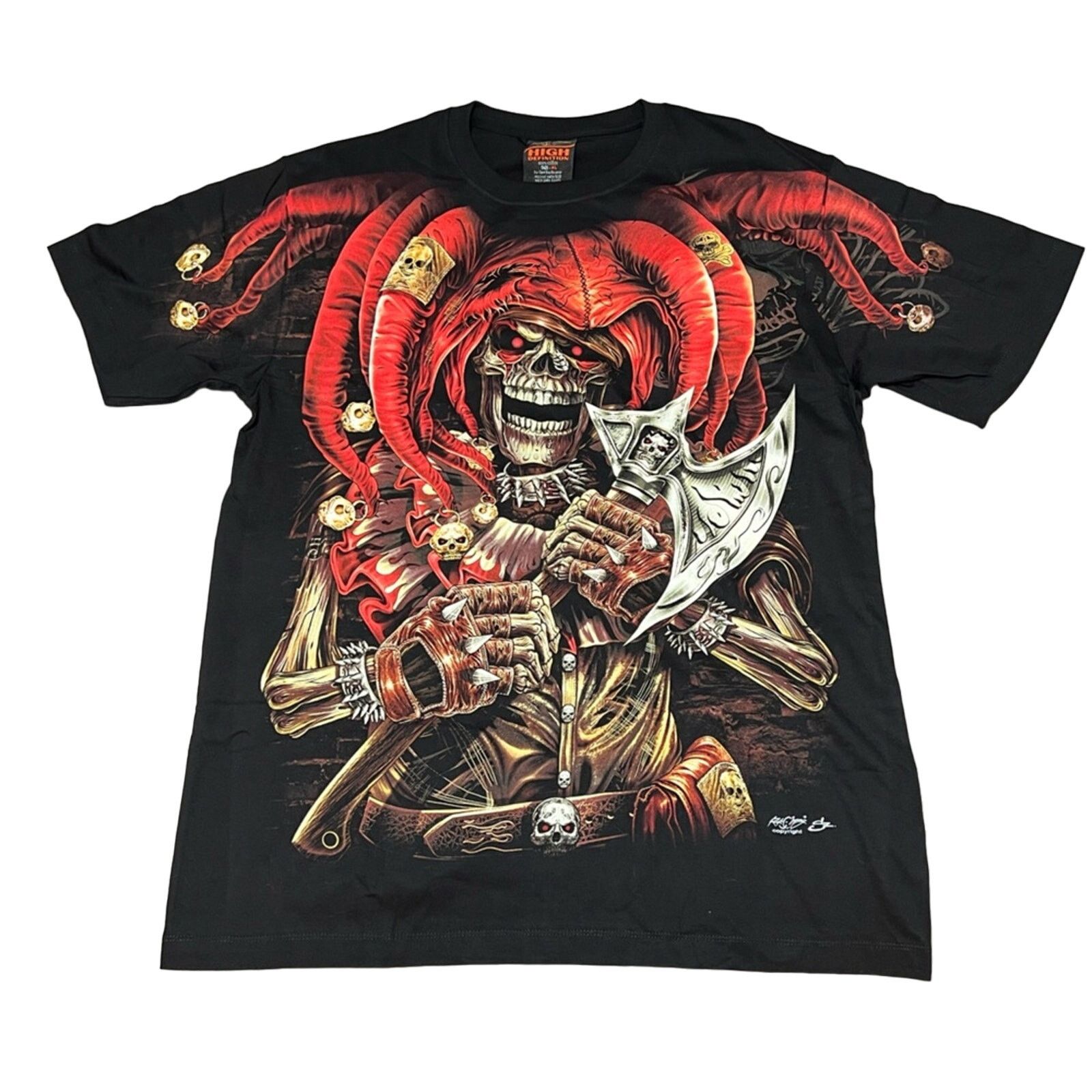 Other VTG Y2K AOP All Over Print Rock Chang Joker Skull Glows Dark Size US XL / EU 56 / 4 - 1 Thumbnail