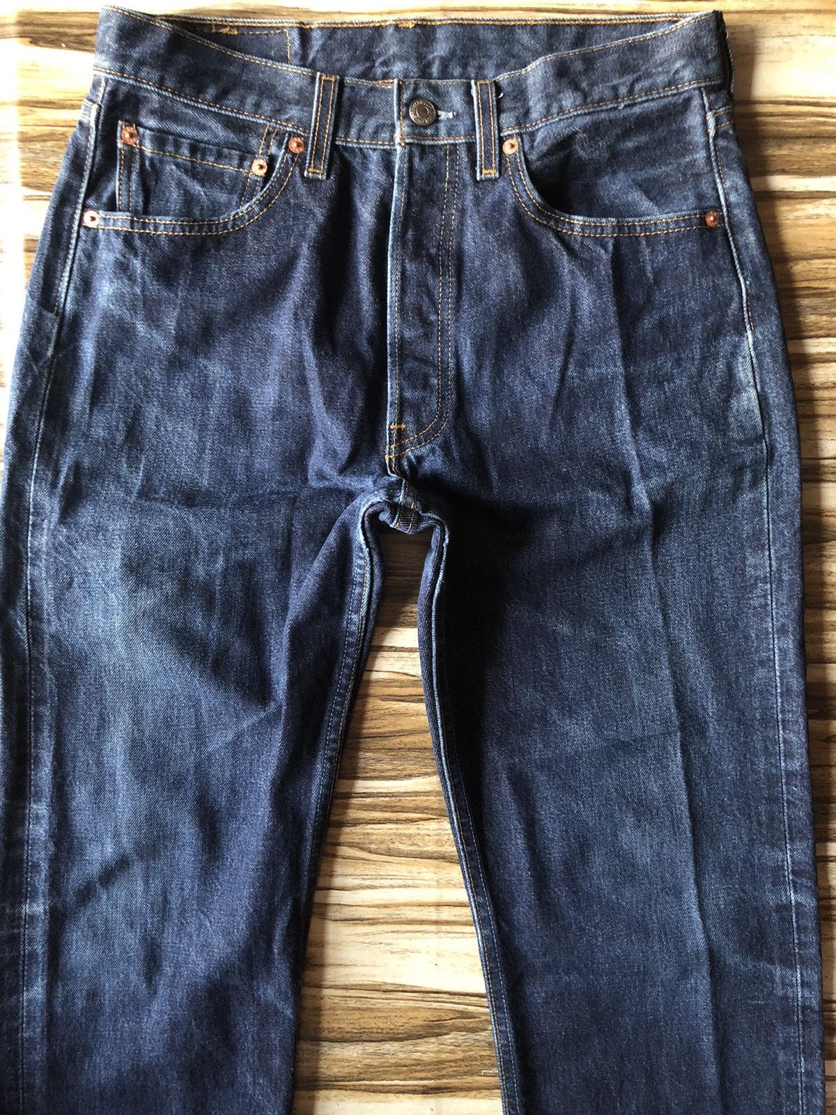Levi's Size 31x34 Vintage 501 USA Button Fly Late 90s Blue Denim Size US 28 / EU 44 - 2 Thumbnail