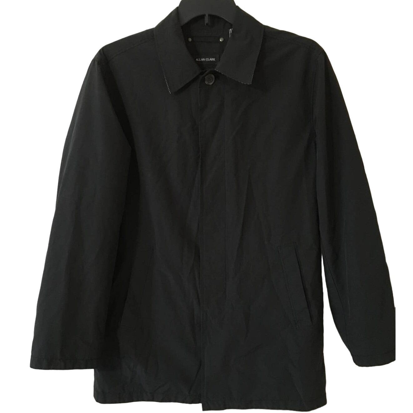 Allan Clark 50 Lightweight Hidden Button Up Black Jacket