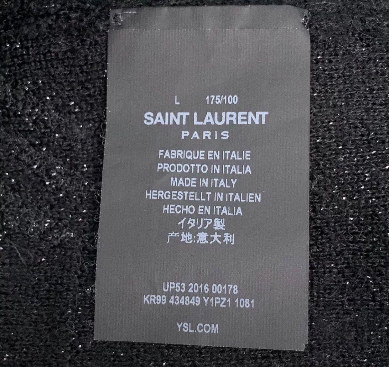 Saint Laurent Paris × Yves Saint Laurent Saint Laurent SLP black note pattern long sleeved sweatshirt Size US L / EU 52-54 / 3 - 7 Thumbnail