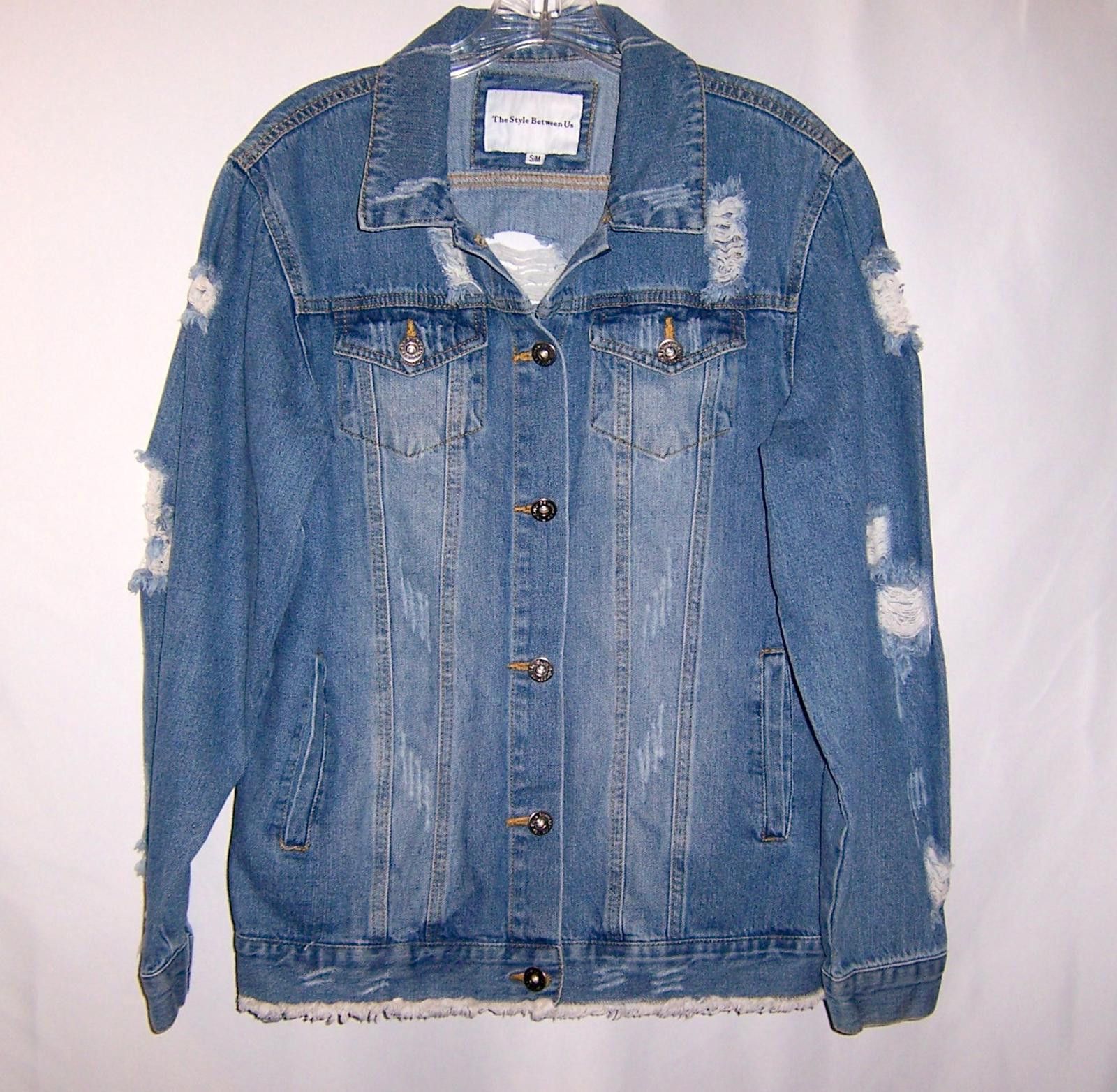 Other The Style Between Us - Distressed Jean Jacket - Denim - S/M Size S / US 4 / IT 40 - 1 Thumbnail