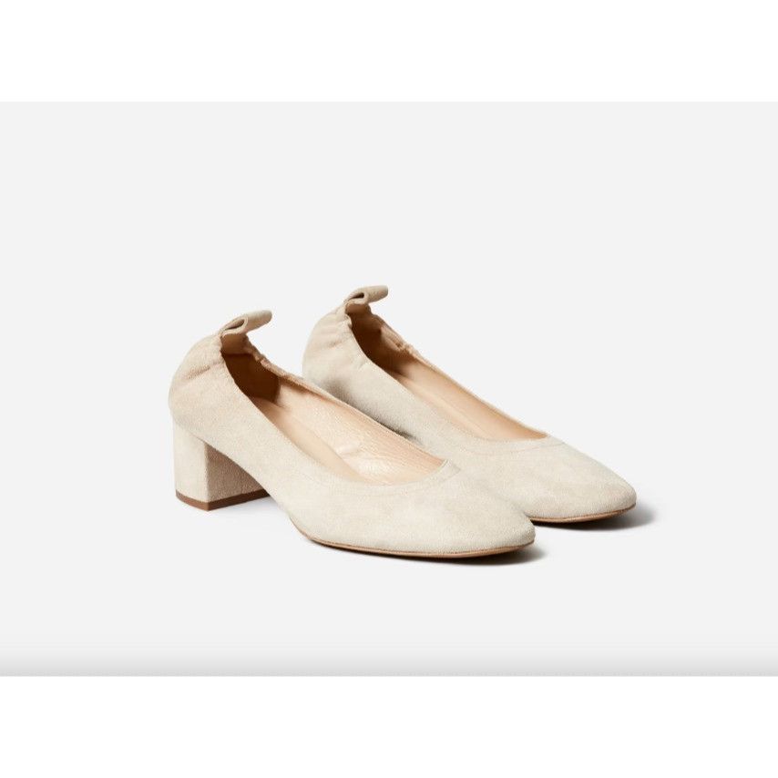 Everlane Everlane Women's Taupe Suede The Italian Leather Day Heel Sz Size US 7.5 / IT 37.5 - 1 Thumbnail