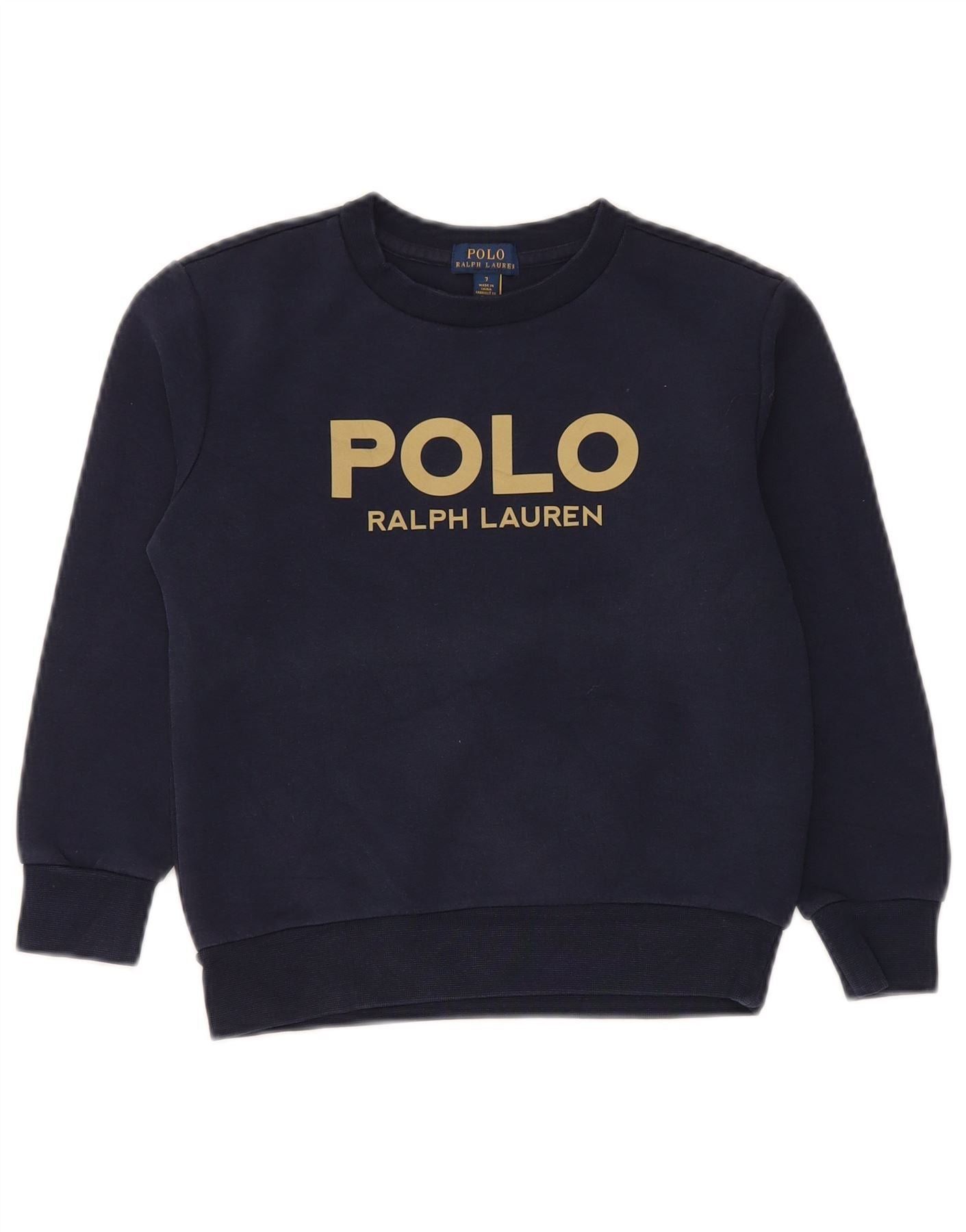 Polo Ralph Lauren Boys Graphic Sweatshirt Jumper 6-7 Years Navy Blue Cotton Size XS / US 0-2 / IT 36-38 - 1 Thumbnail