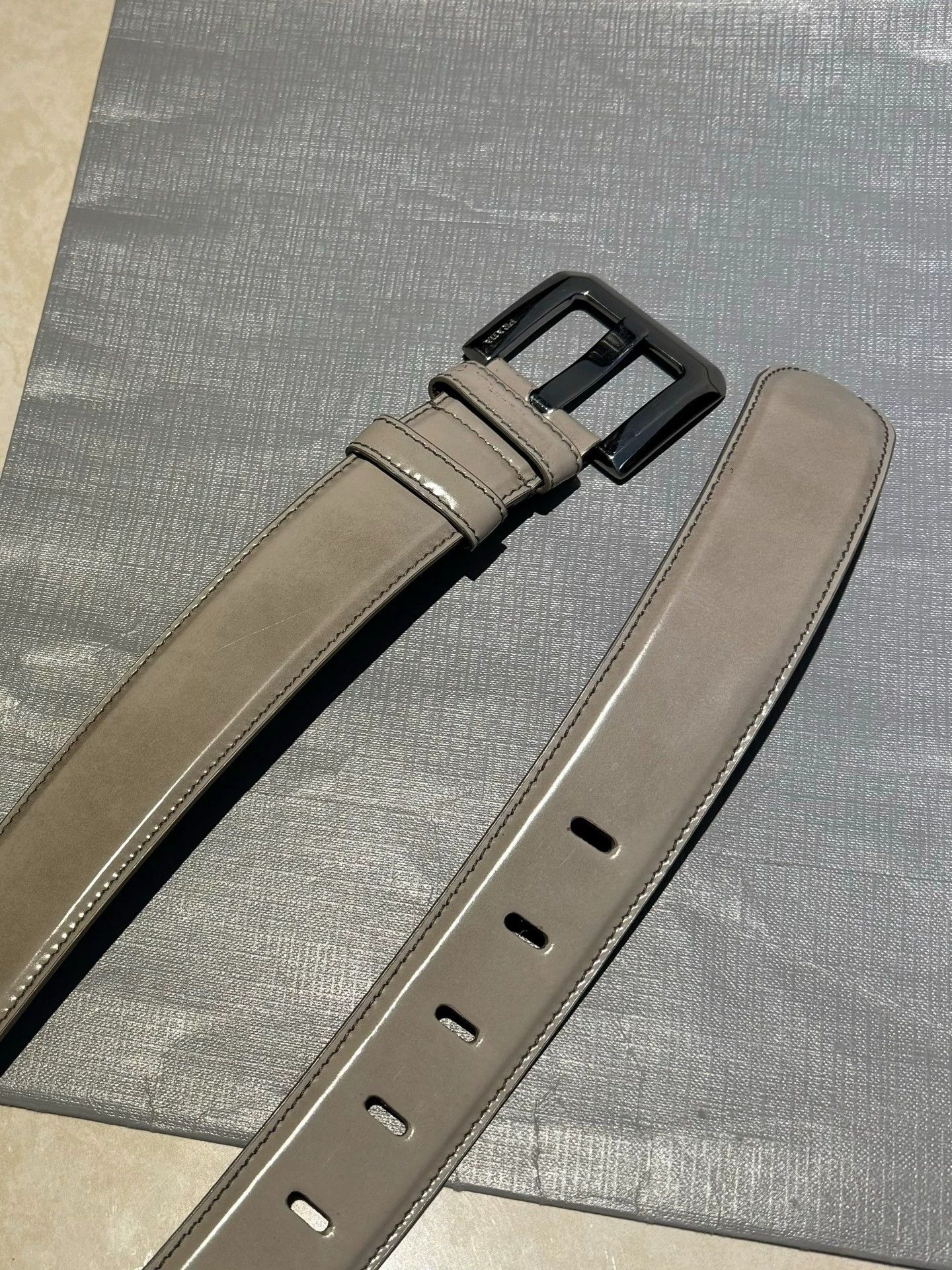 Prada Prada Patent Leather Belt Graffiti Gray Gradient Size ONE SIZE - 4 Thumbnail