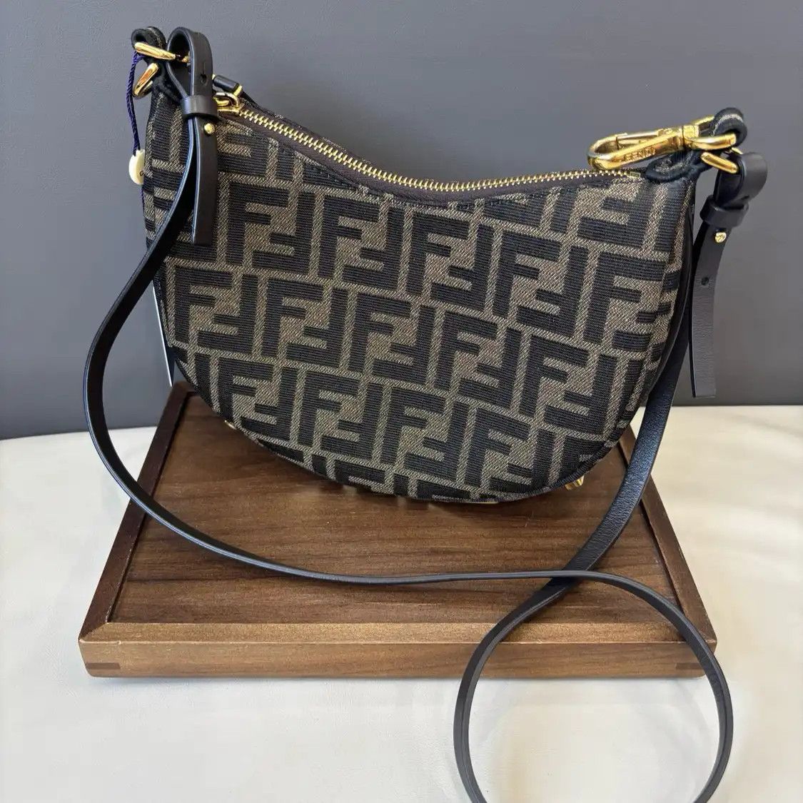 Fendi FENDI Fendigraphy dark brown canvas doubleF monogram crossbody bag Size ONE SIZE - 1 Thumbnail